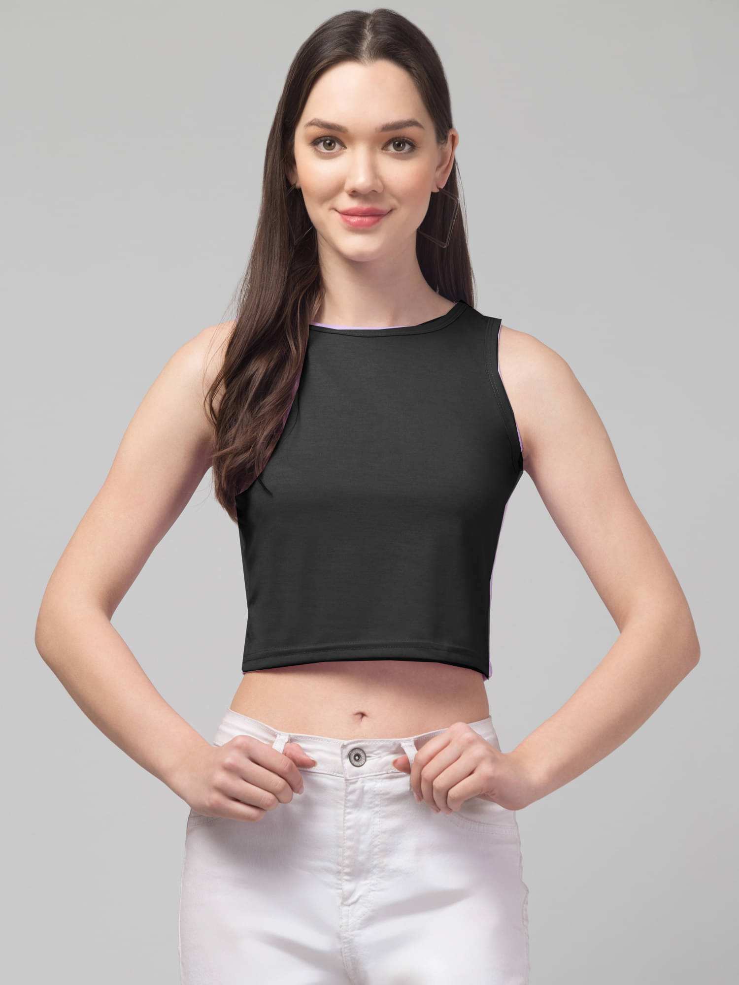     			Kulfi Women's Cotton Blend Tank Top ( Black )
