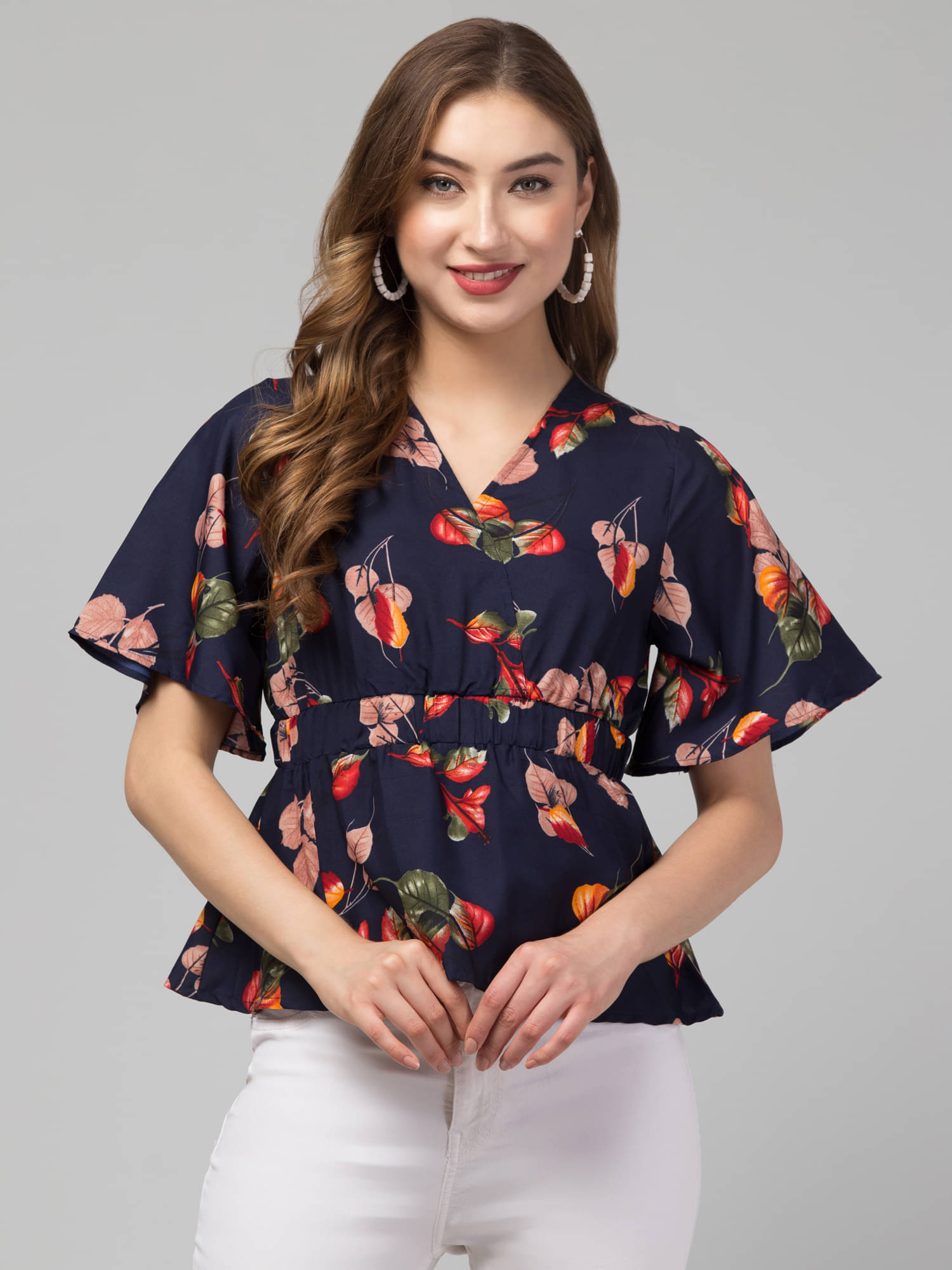 Kulfi Women's Crepe Regular Top ( Multicolor ) Kulfi Women's Crepe Regular Top ( Multicolor )
