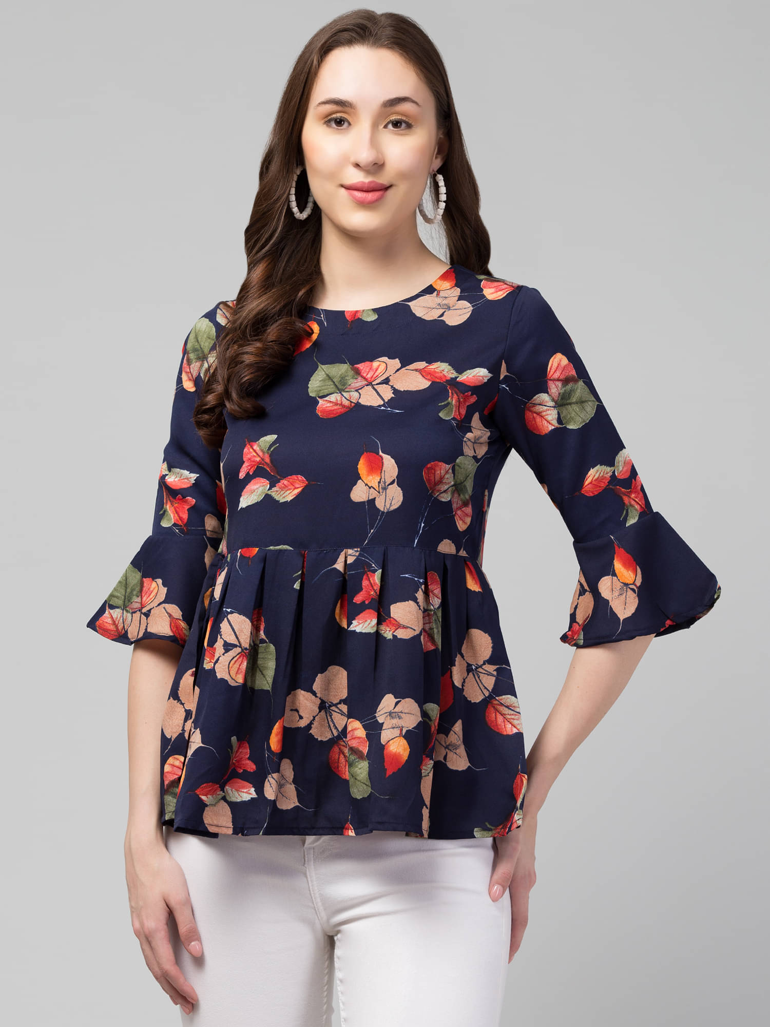 Kulfi Women's Crepe Regular Top ( Multicolor ) Kulfi Women's Crepe Regular Top ( Multicolor )