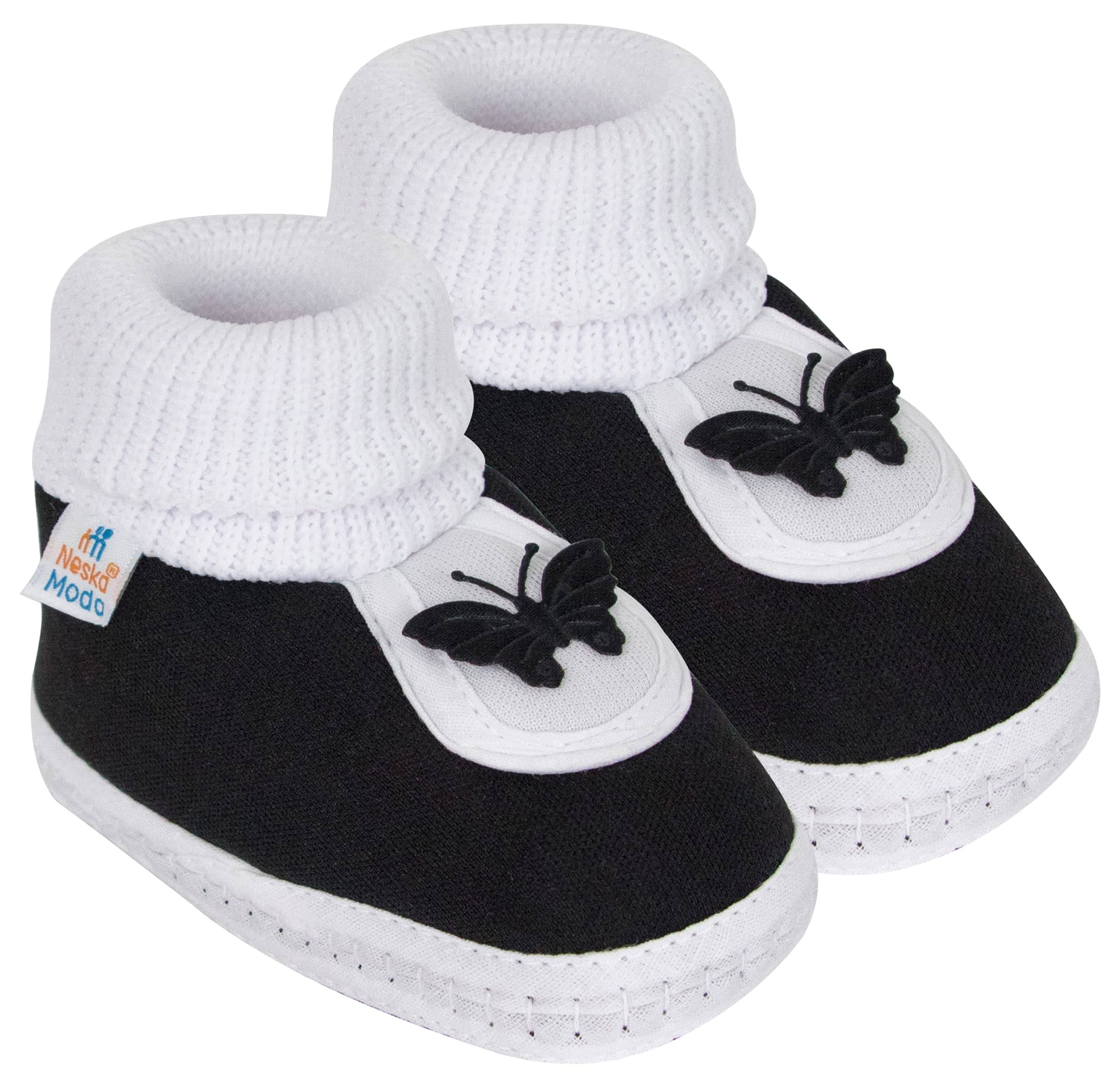     			Neska Moda - Black Booties For Baby Boy & Baby Girl 12-18 Months ( Pack of 1 )