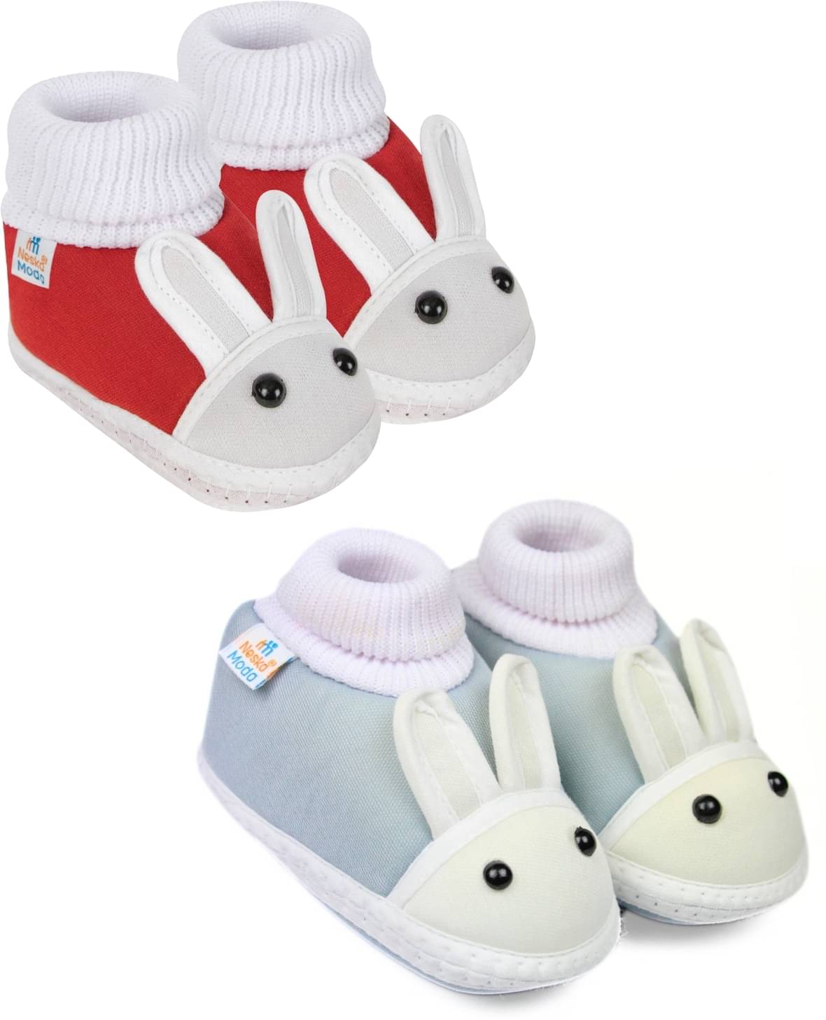     			Neska Moda - MultiColor  Booties For Baby Boy & Baby Girl 6-12 Months ( Pack of 2 )