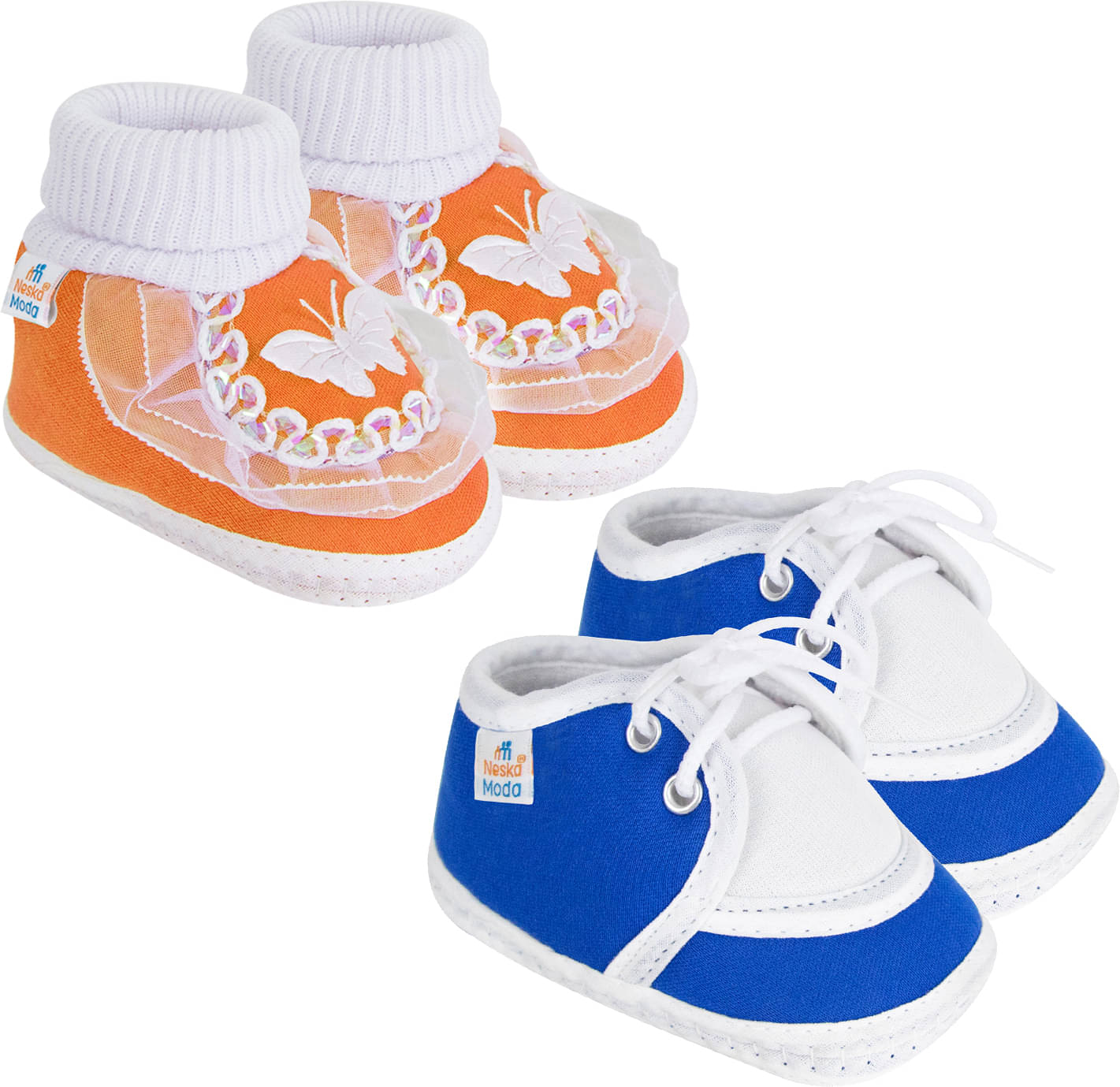     			Neska Moda - MultiColor  Booties For Baby Boy & Baby Girl 6-12 Months ( Pack of 2 )