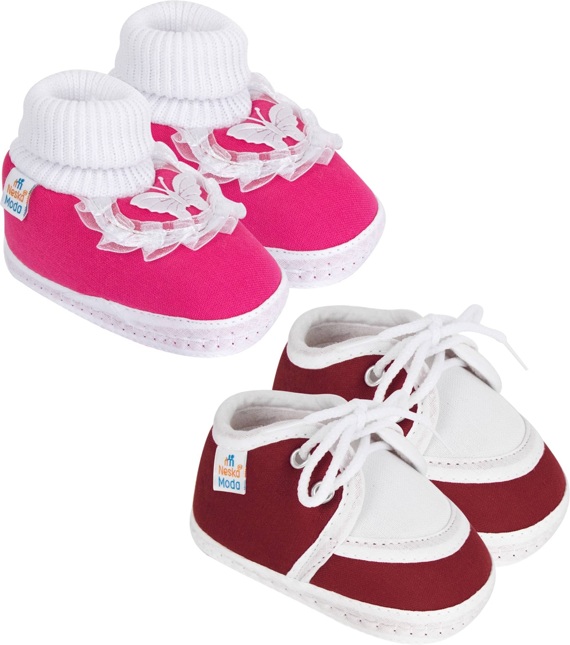     			Neska Moda - MultiColor  Booties For Baby Boy & Baby Girl 6-12 Months ( Pack of 2 )