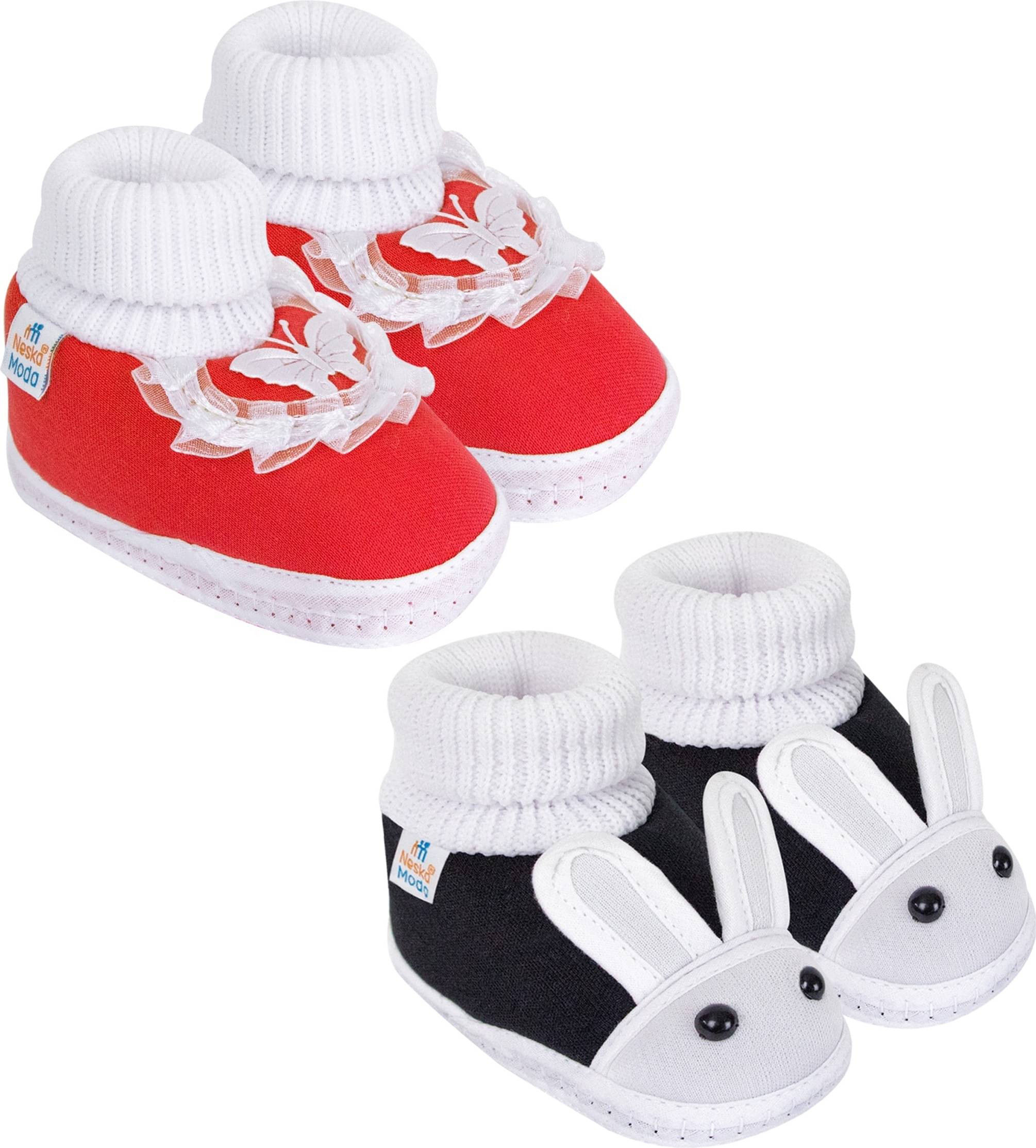     			Neska Moda - MultiColor  Booties For Baby Boy & Baby Girl 6-12 Months ( Pack of 2 )