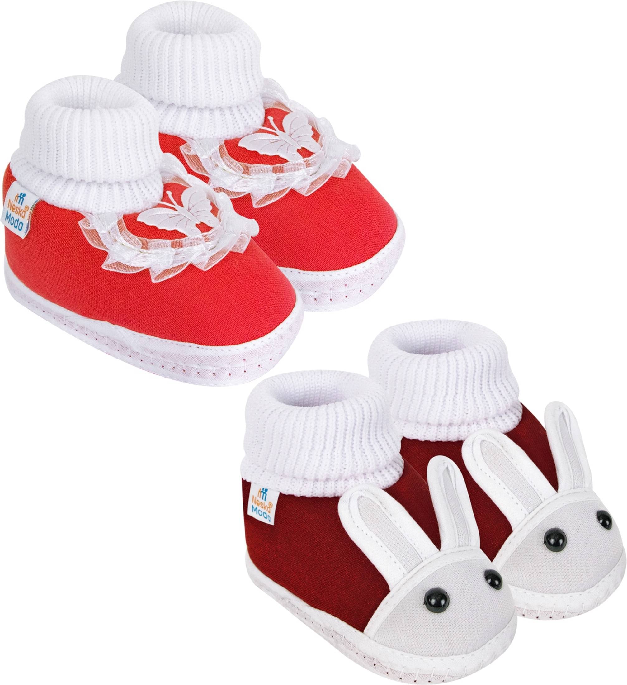     			Neska Moda - MultiColor  Booties For Baby Boy & Baby Girl 6-12 Months ( Pack of 2 )