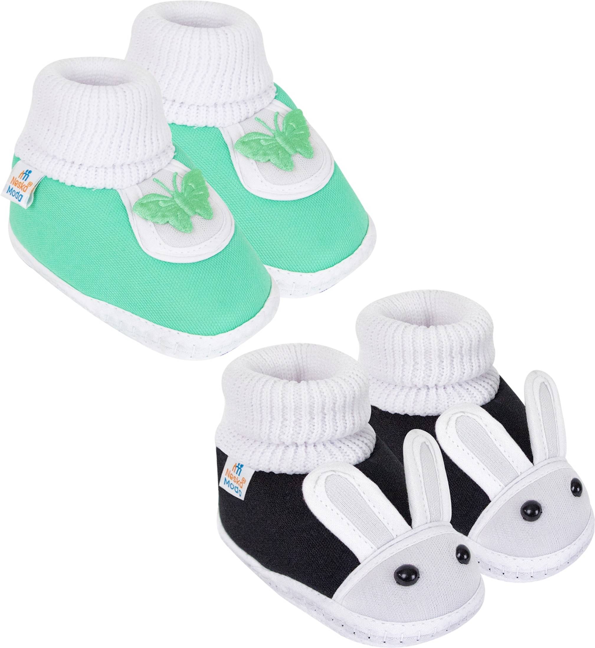     			Neska Moda - MultiColor  Booties For Baby Boy & Baby Girl 6-12 Months ( Pack of 2 )