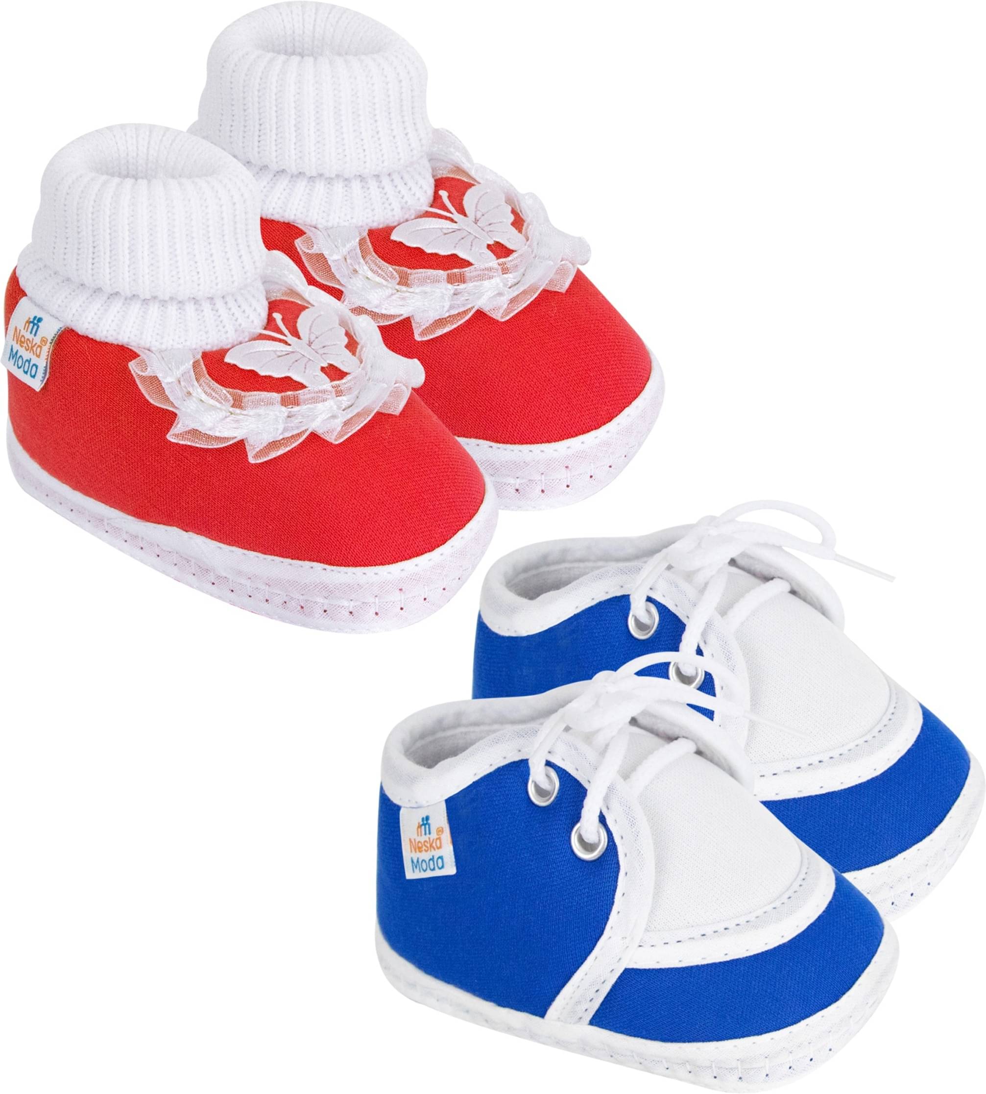     			Neska Moda - MultiColor  Booties For Baby Boy & Baby Girl 6-12 Months ( Pack of 2 )