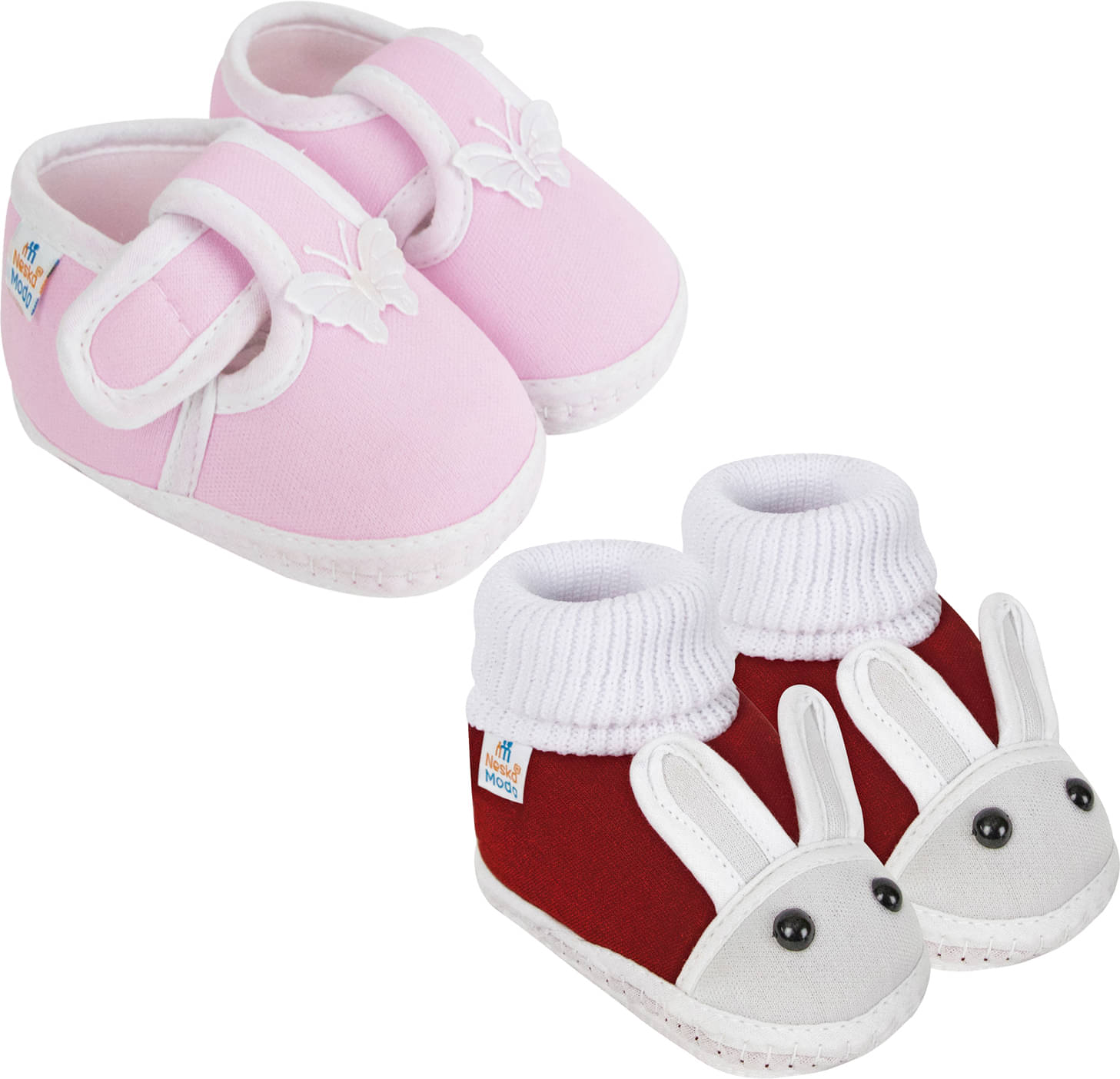     			Neska Moda - MultiColor  Booties For Baby Boy & Baby Girl 0-6 Months ( Pack of 2 )
