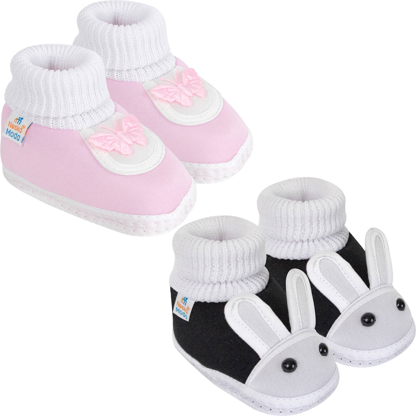     			Neska Moda - MultiColor  Booties For Baby Boy & Baby Girl 6-12 Months ( Pack of 2 )