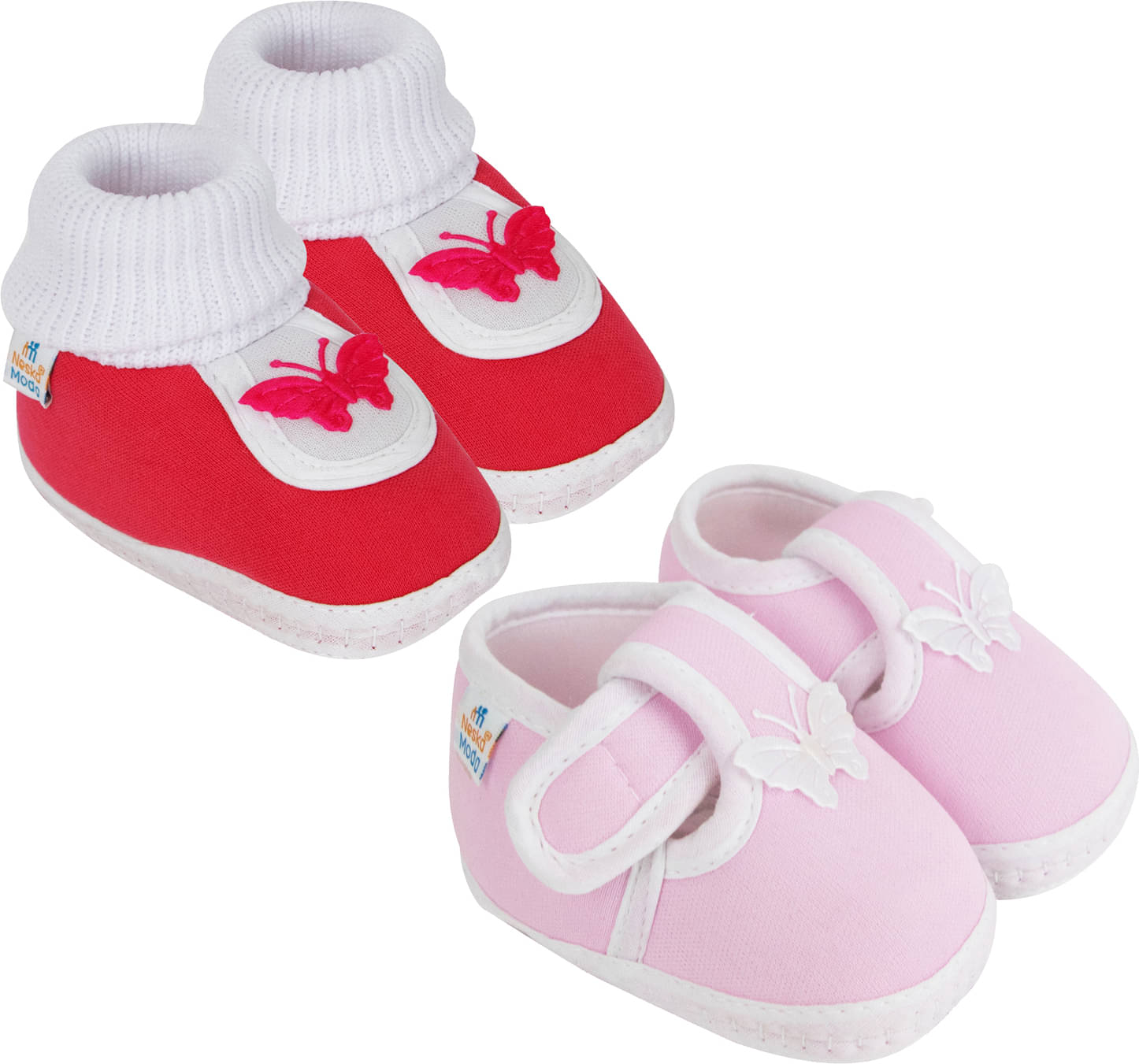     			Neska Moda - MultiColor  Booties For Baby Boy & Baby Girl 6-12 Months ( Pack of 2 )