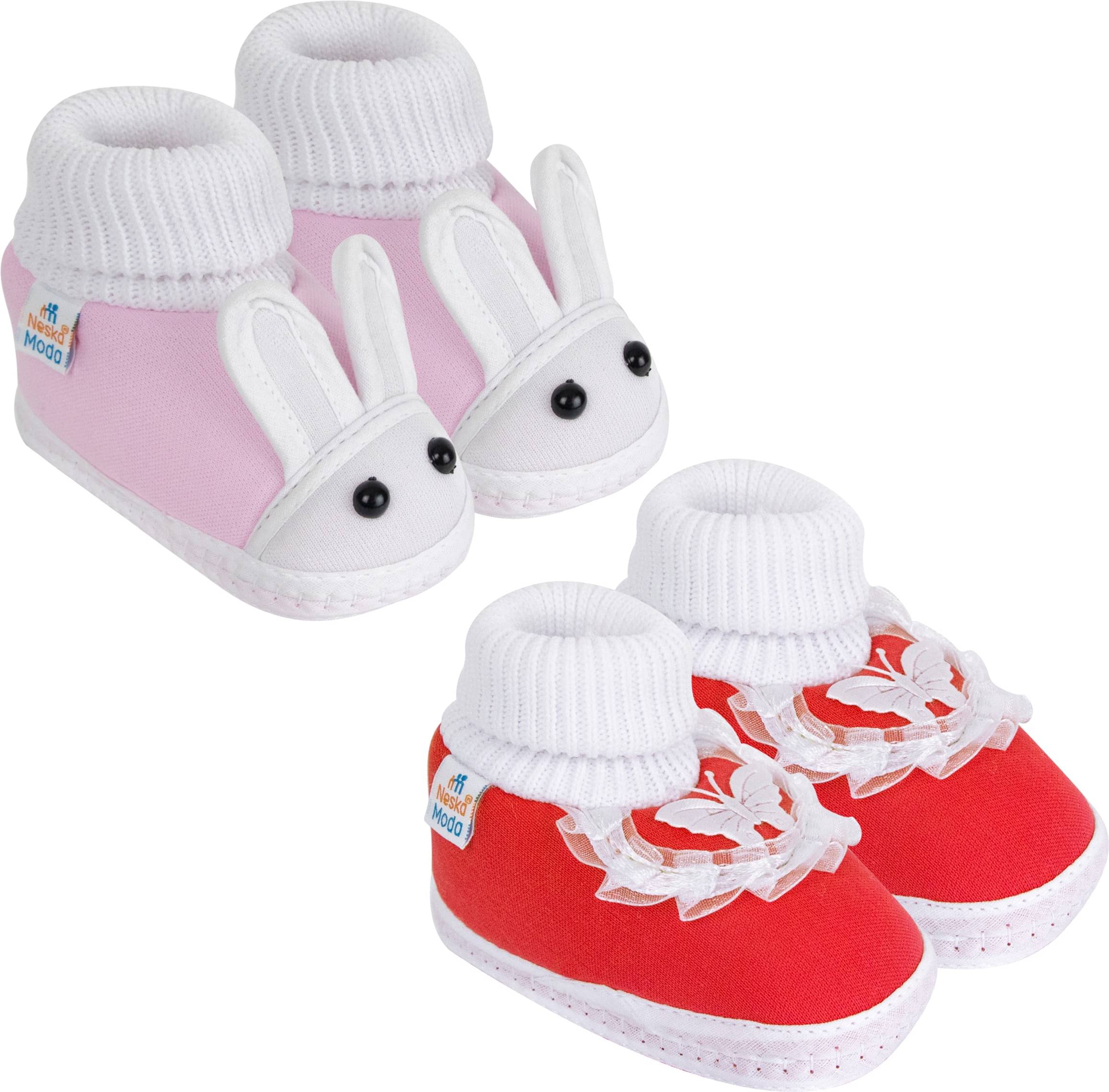     			Neska Moda - MultiColor  Booties For Baby Boy & Baby Girl 6-12 Months ( Pack of 2 )