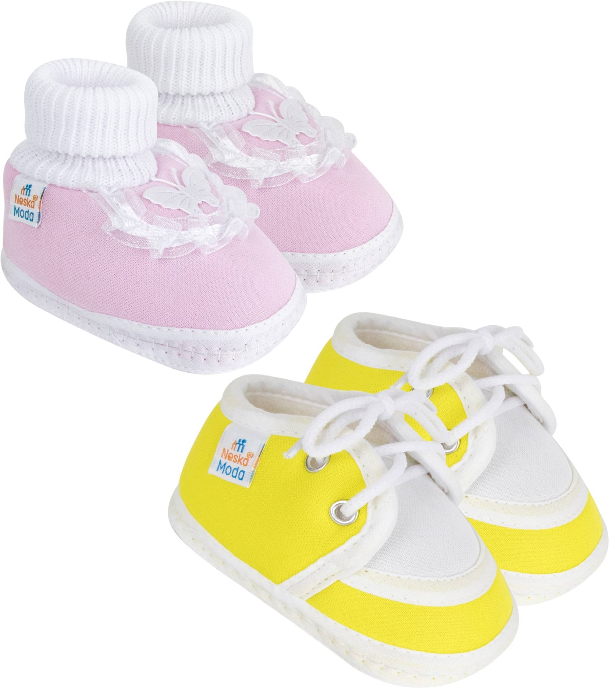     			Neska Moda - MultiColor  Booties For Baby Boy & Baby Girl 6-12 Months ( Pack of 2 )