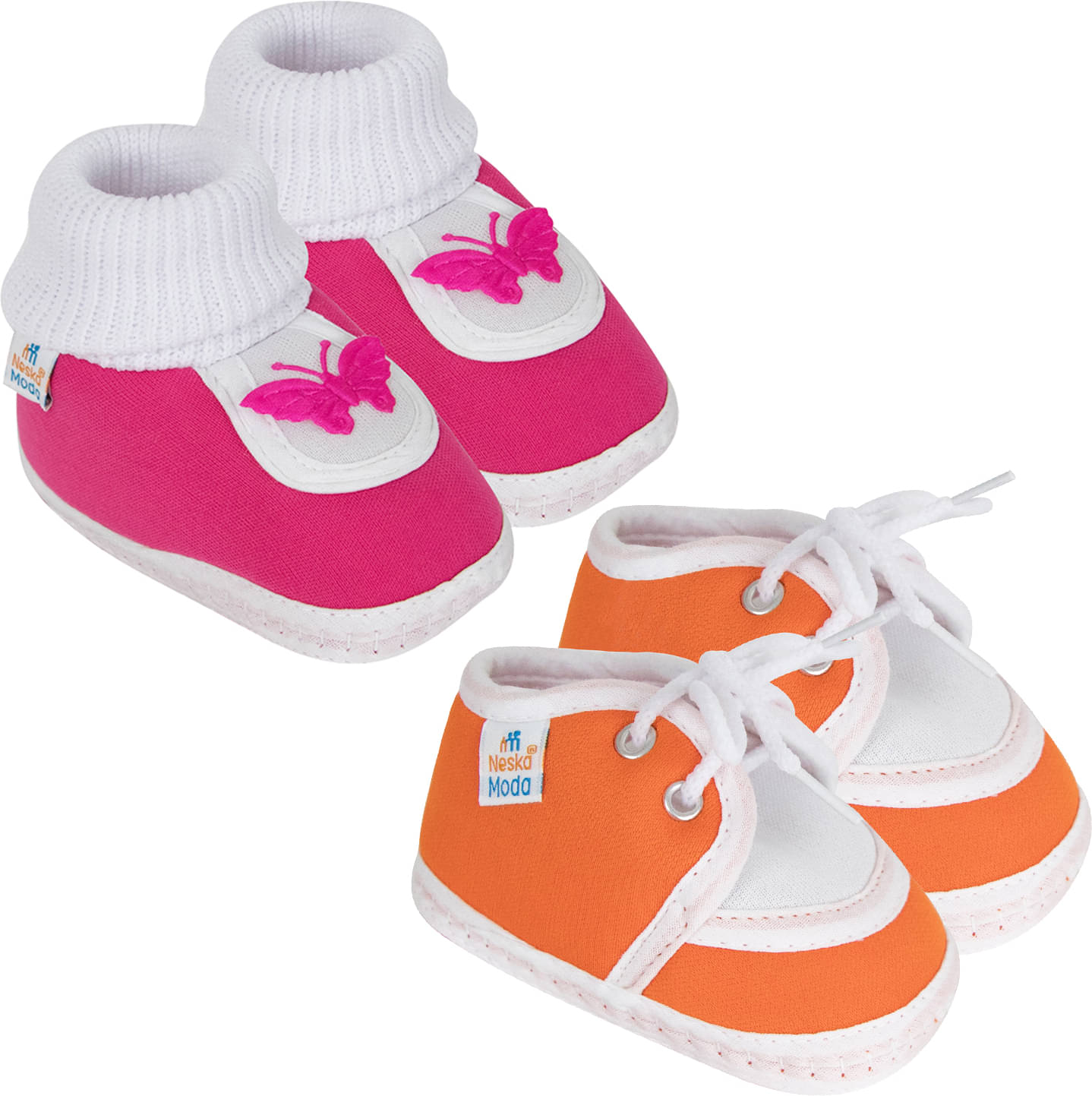     			Neska Moda - MultiColor  Booties For Baby Boy & Baby Girl 6-12 Months ( Pack of 2 )