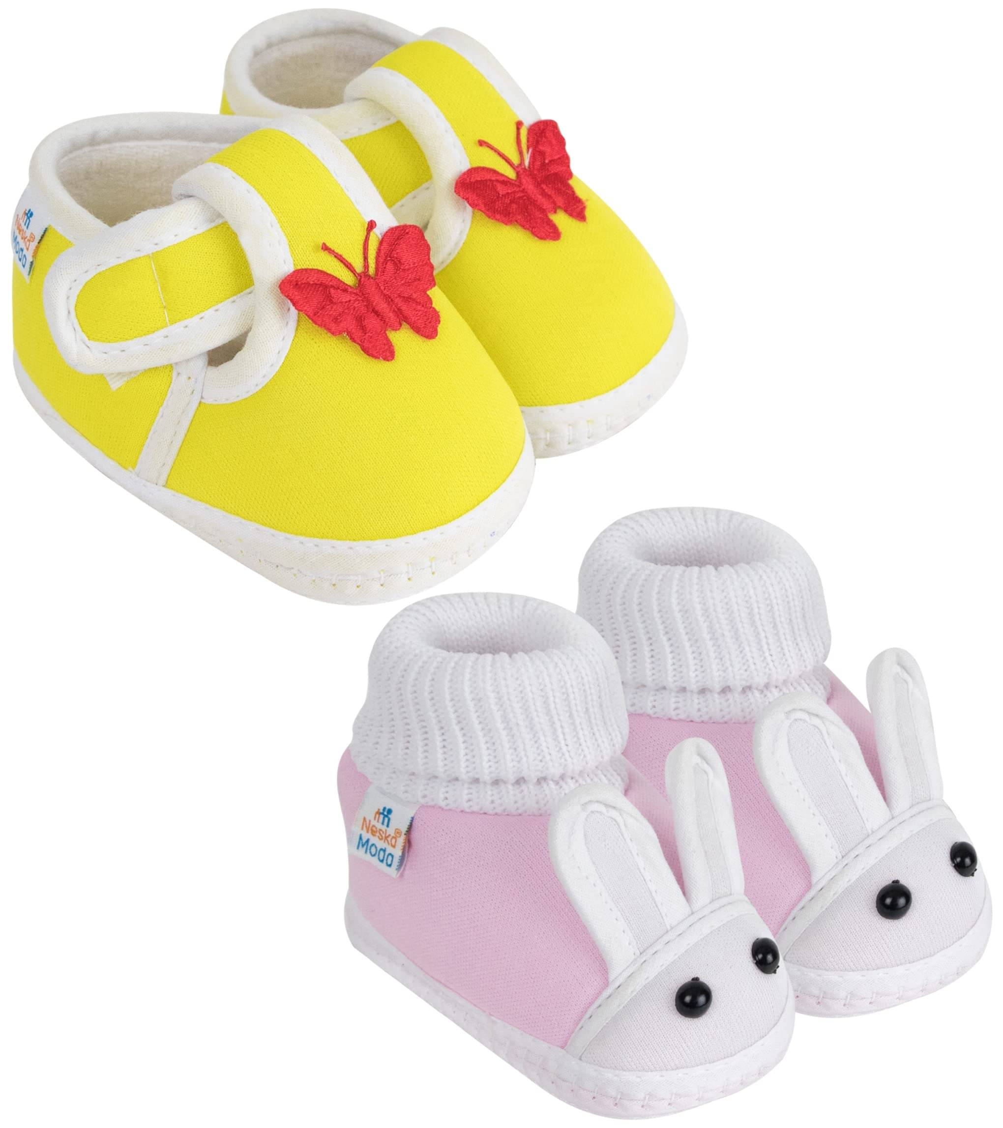     			Neska Moda - MultiColor  Booties For Baby Boy & Baby Girl 0-6 Months ( Pack of 2 )