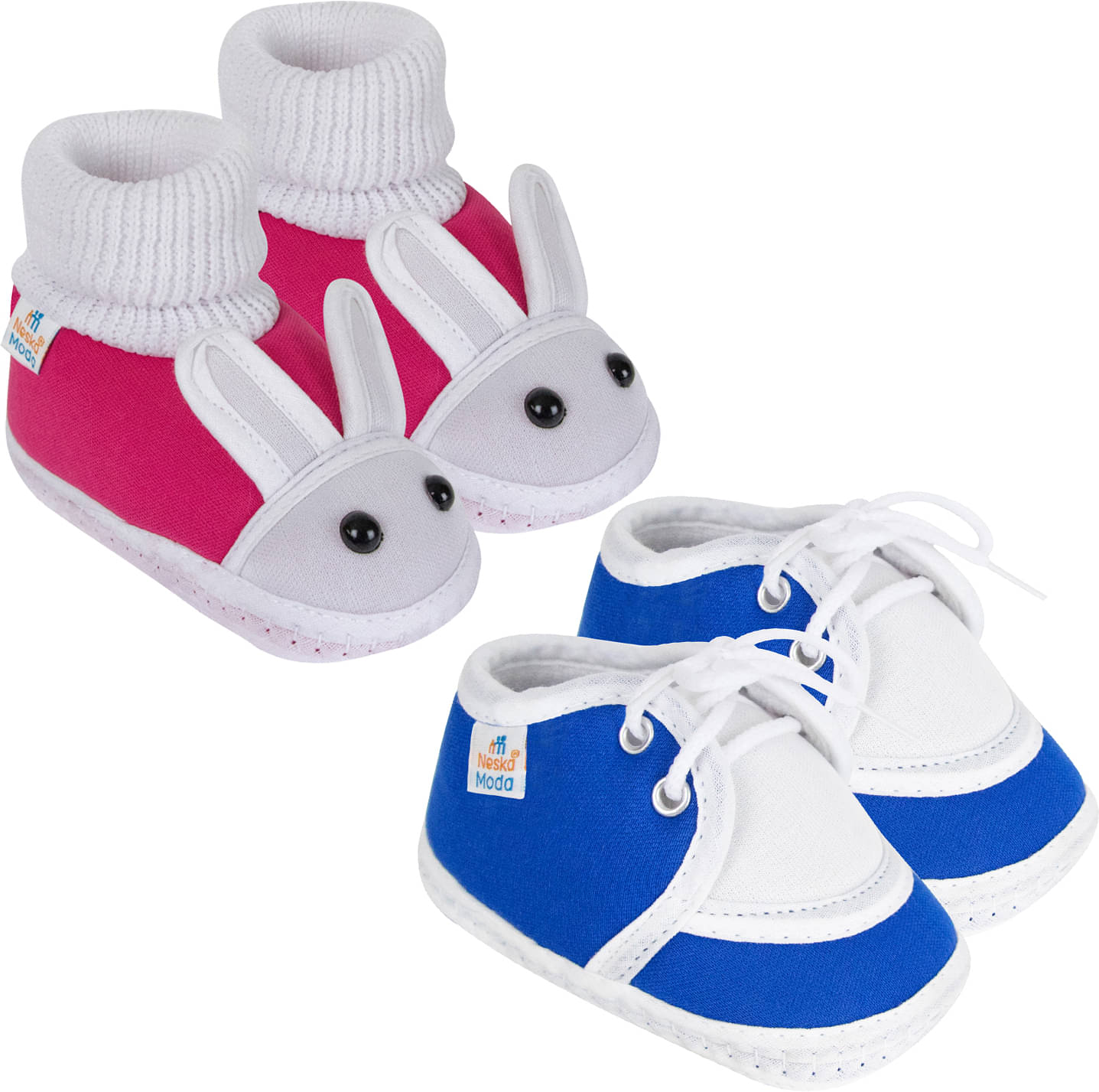     			Neska Moda - MultiColor  Booties For Baby Boy & Baby Girl 6-12 Months ( Pack of 2 )