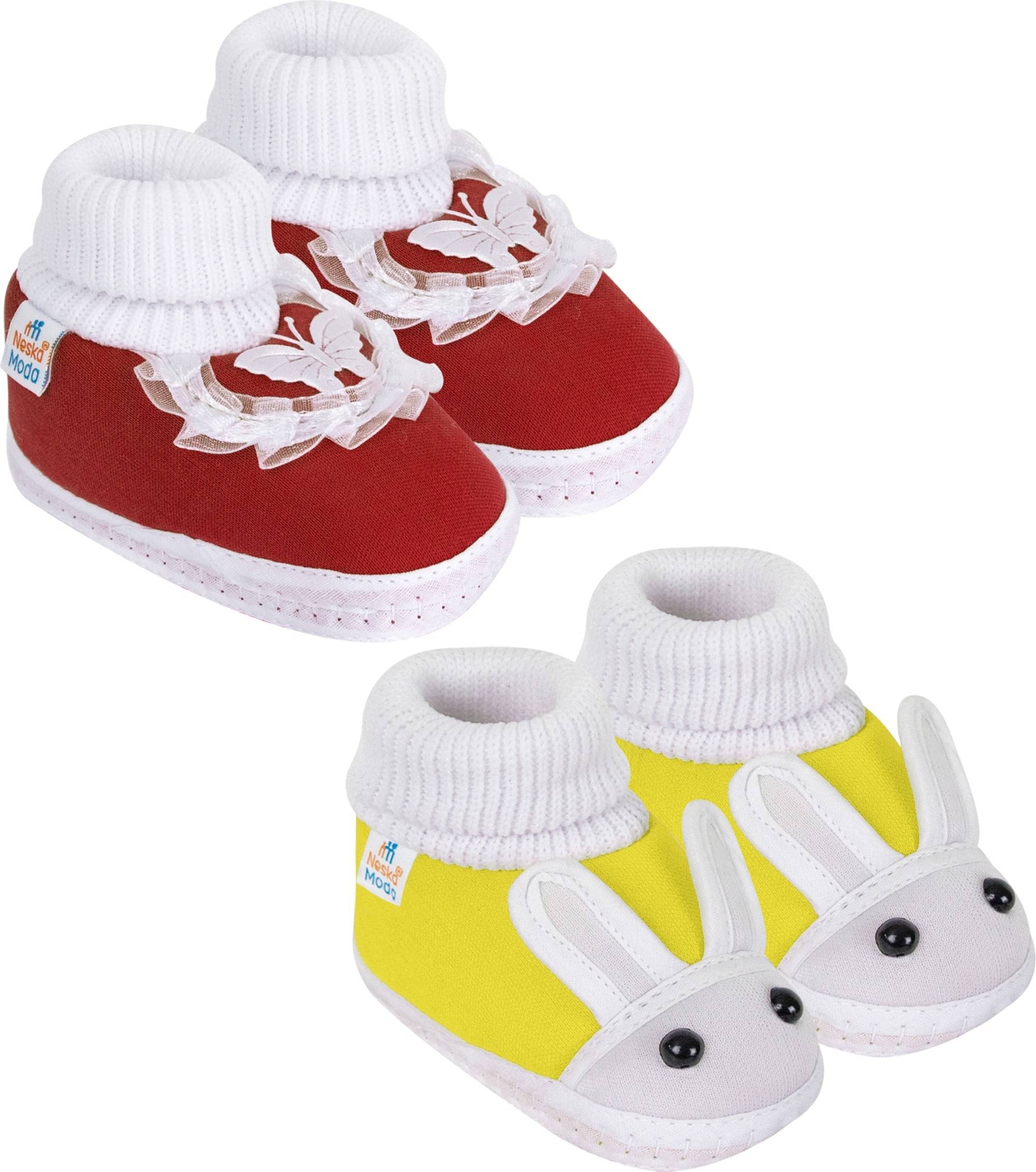     			Neska Moda - MultiColor  Booties For Baby Boy & Baby Girl 6-12 Months ( Pack of 2 )