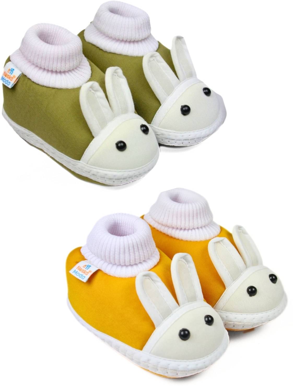     			Neska Moda - MultiColor  Booties For Baby Boy & Baby Girl 6-12 Months ( Pack of 2 )