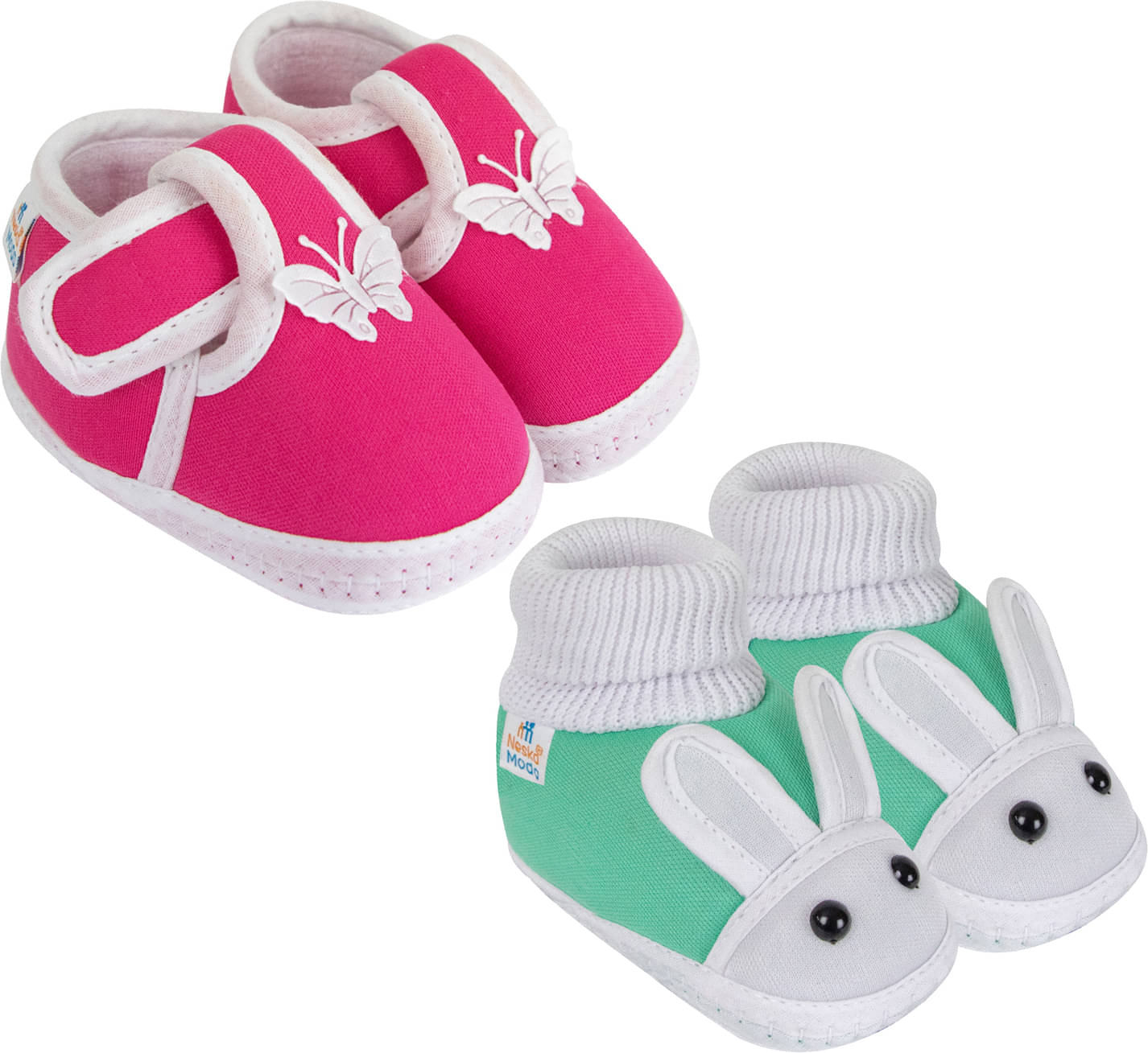     			Neska Moda - MultiColor  Booties For Baby Boy & Baby Girl 6-12 Months ( Pack of 2 )