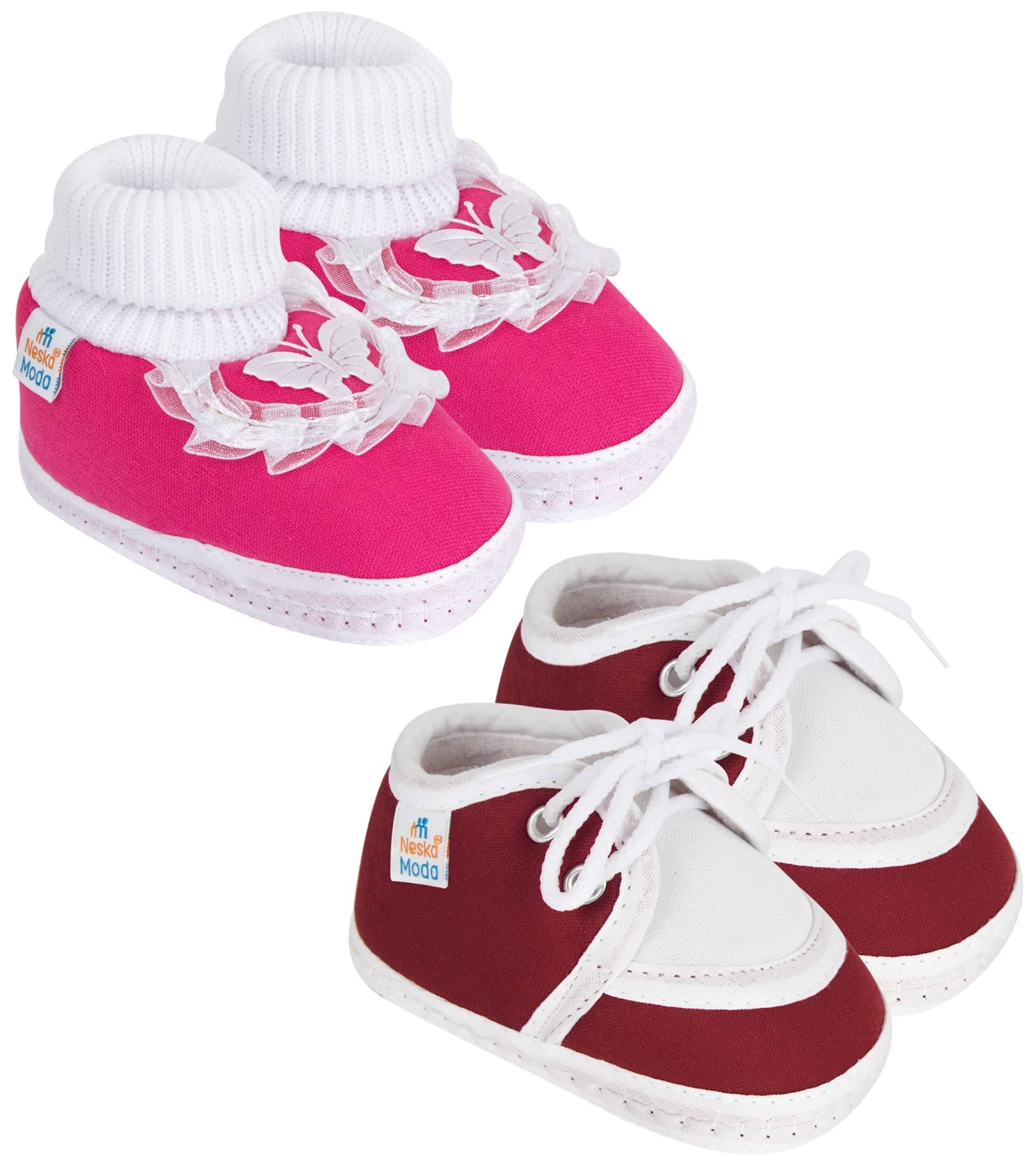     			Neska Moda - MultiColor  Booties For Baby Boy & Baby Girl 0-6 Months ( Pack of 2 )
