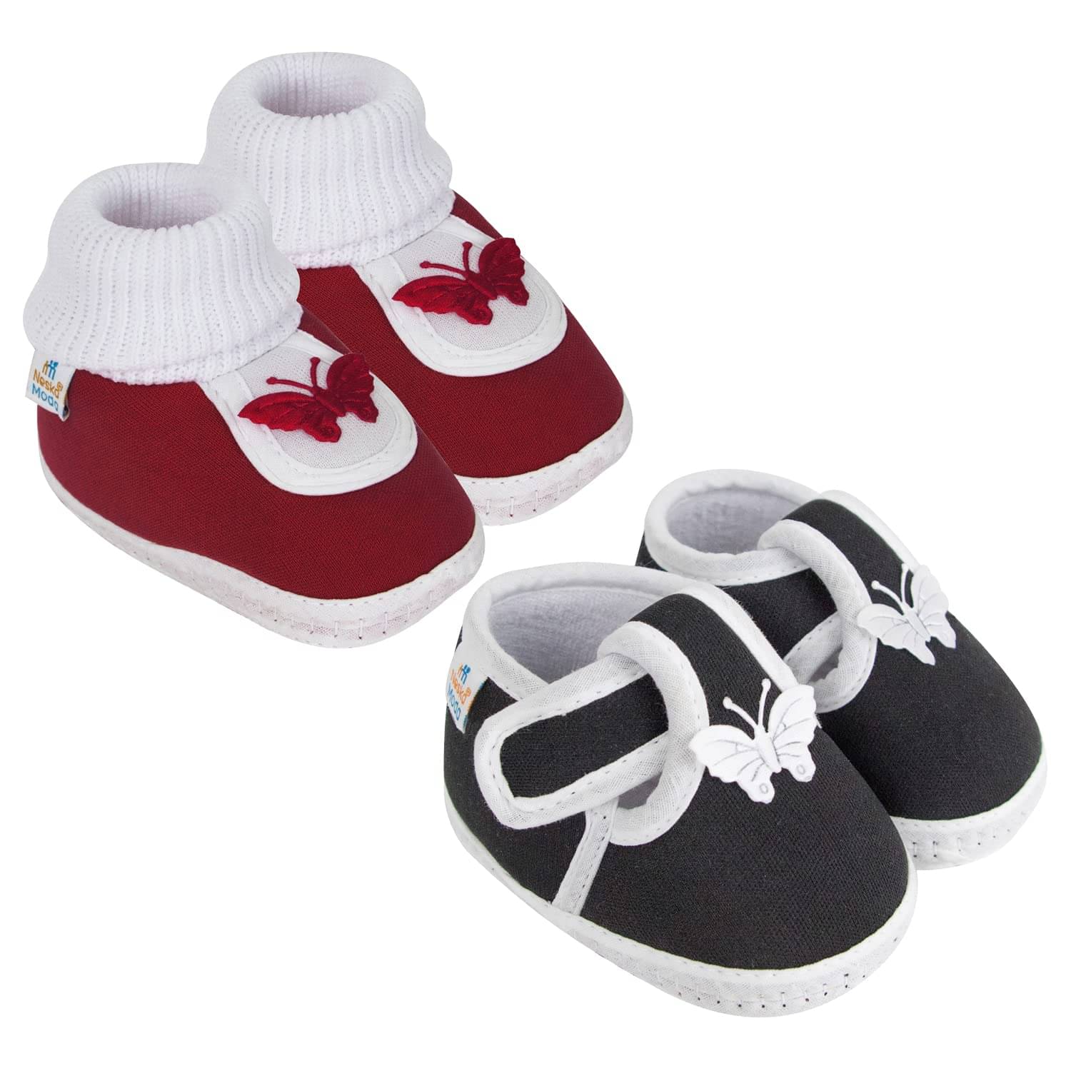     			Neska Moda - MultiColor  Booties For Baby Boy & Baby Girl 6-12 Months ( Pack of 2 )