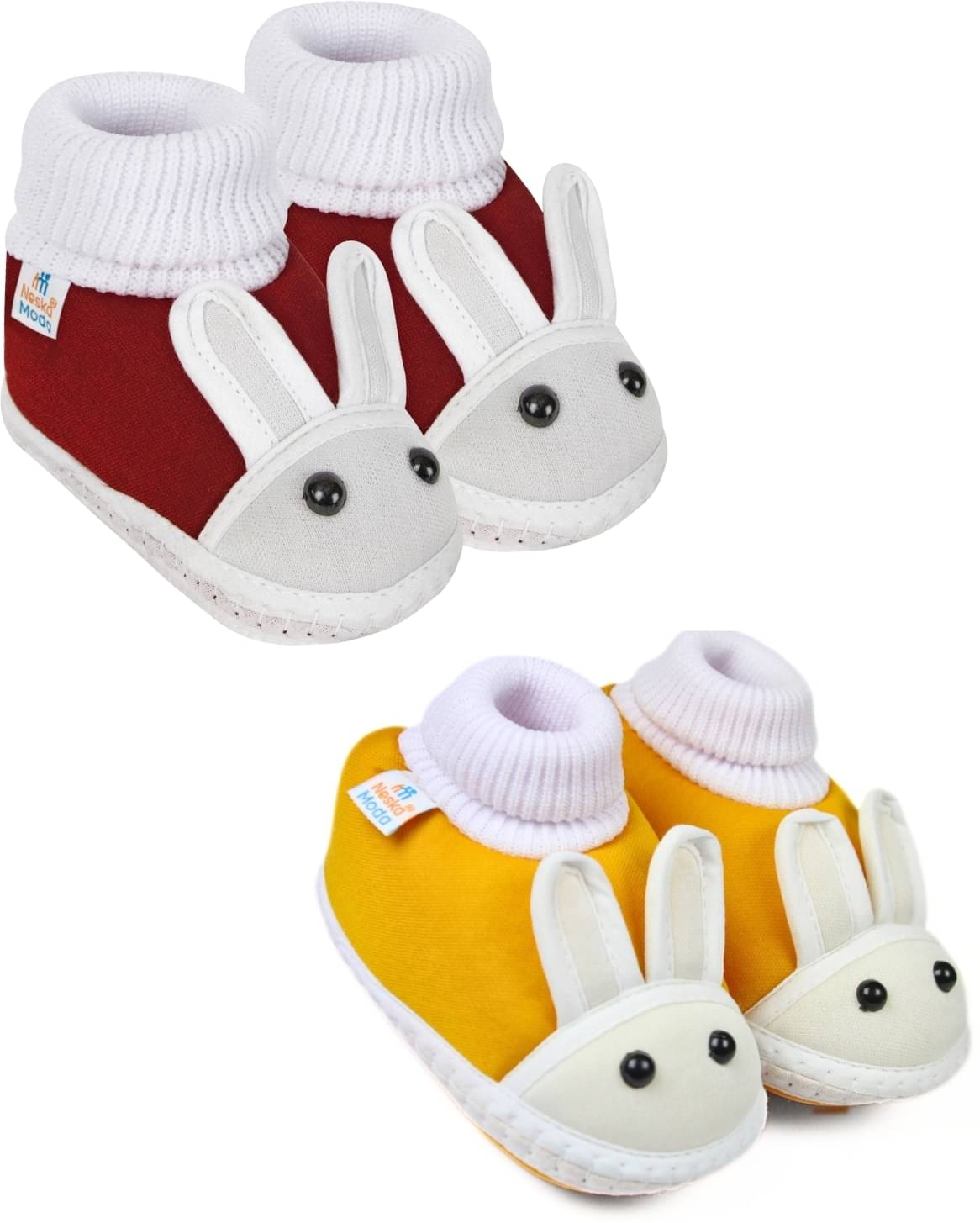     			Neska Moda - MultiColor  Booties For Baby Boy & Baby Girl 6-12 Months ( Pack of 2 )