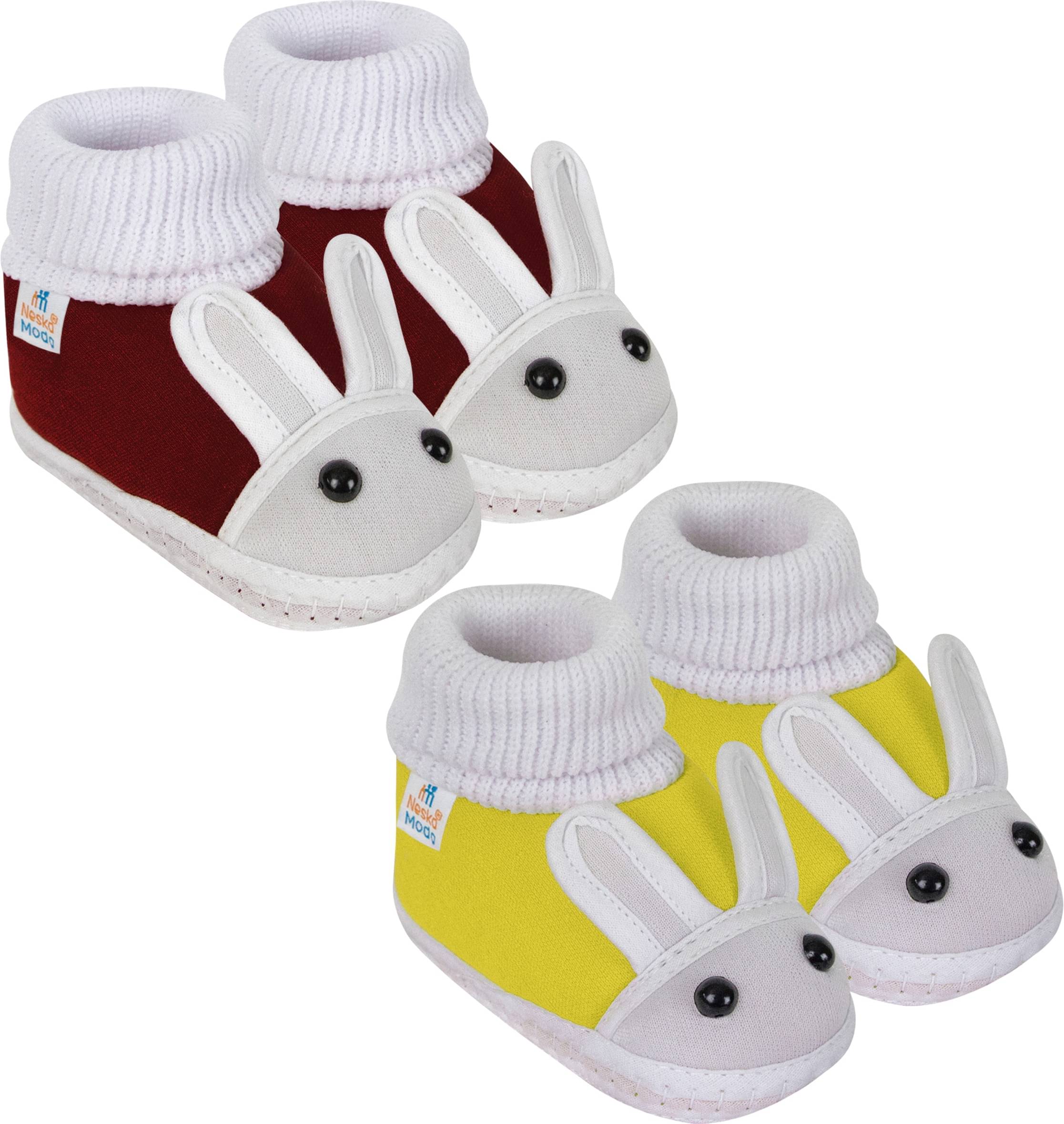     			Neska Moda - MultiColor  Booties For Baby Boy & Baby Girl 6-12 Months ( Pack of 2 )