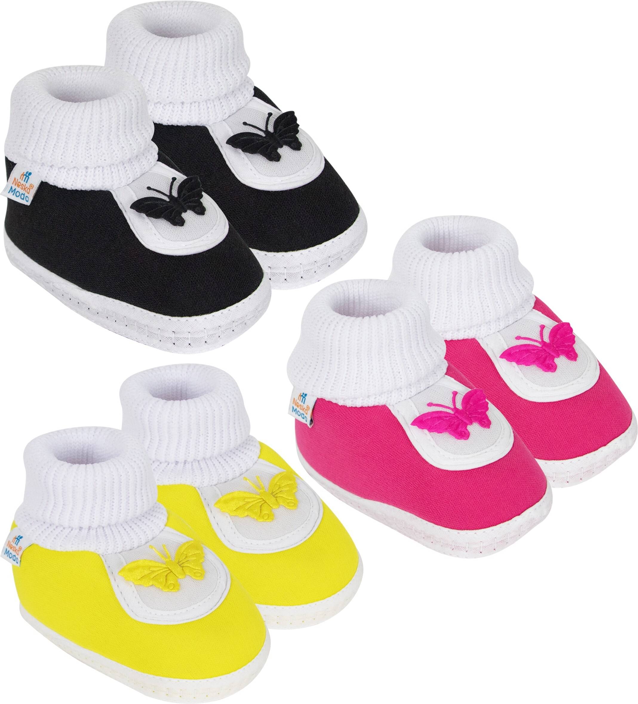     			Neska Moda - MultiColor  Booties For Baby Boy & Baby Girl 6-12 Months ( Pack of 3 )