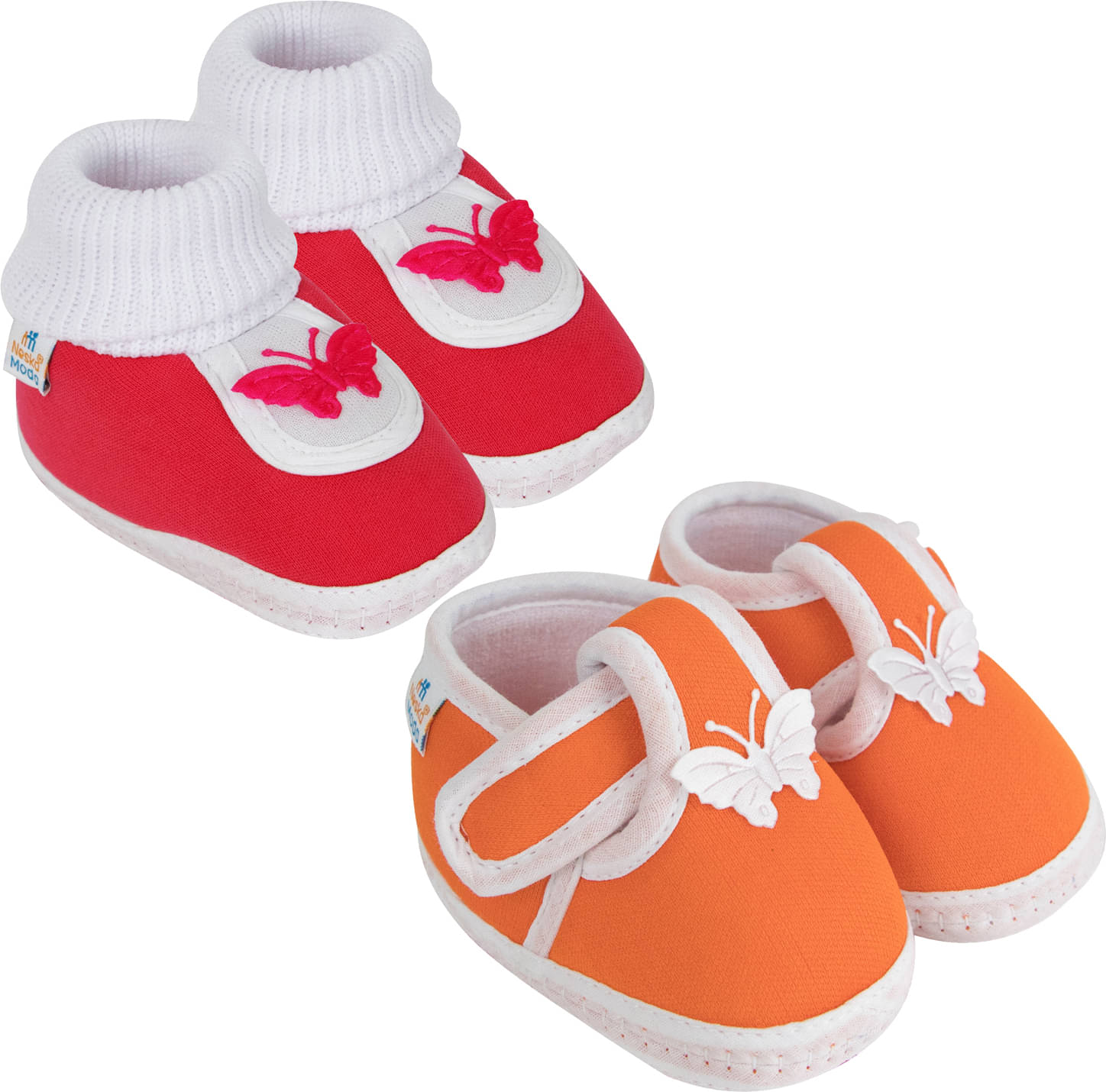     			Neska Moda - MultiColor  Booties For Baby Boy & Baby Girl 6-12 Months ( Pack of 2 )