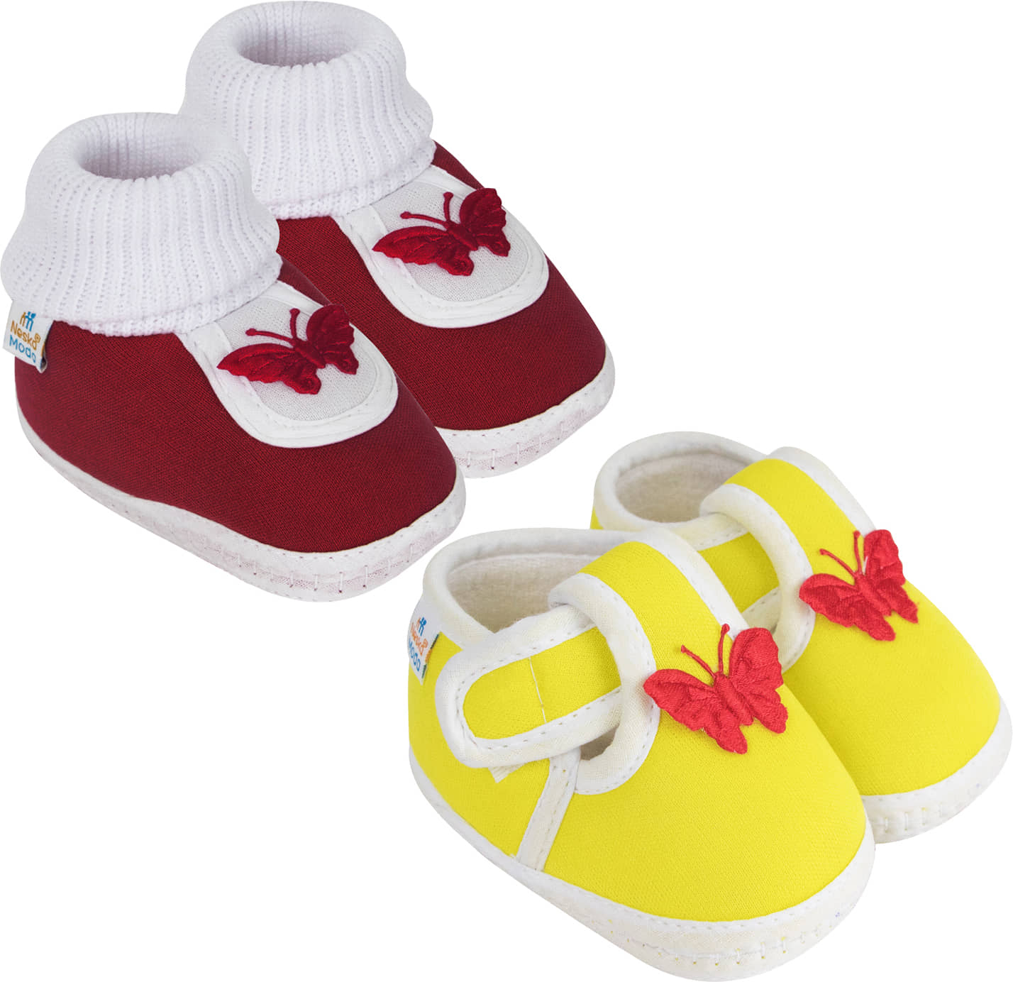 Neska Moda - MultiColor  Booties For Baby Boy & Baby Girl 12-18 Months ( Pack of 2 ) - Casual Shoes | Buy online on ZillyBuy