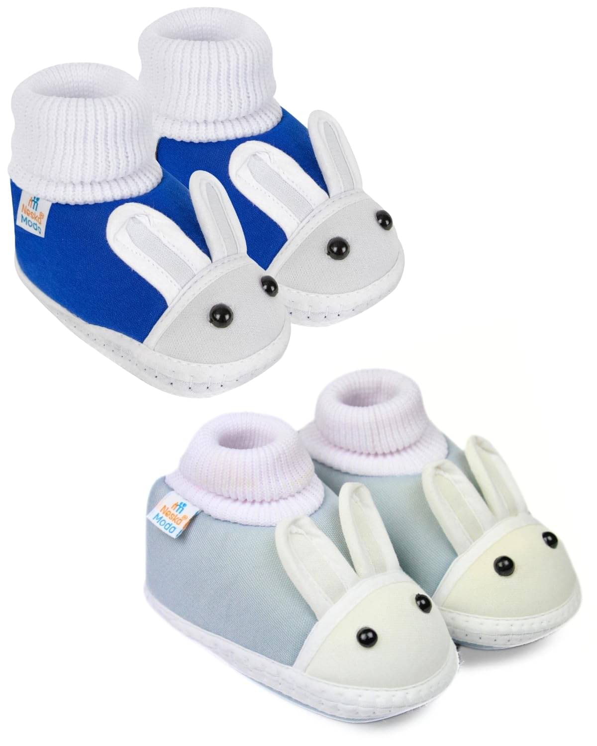     			Neska Moda - MultiColor  Booties For Baby Boy & Baby Girl 6-12 Months ( Pack of 2 )