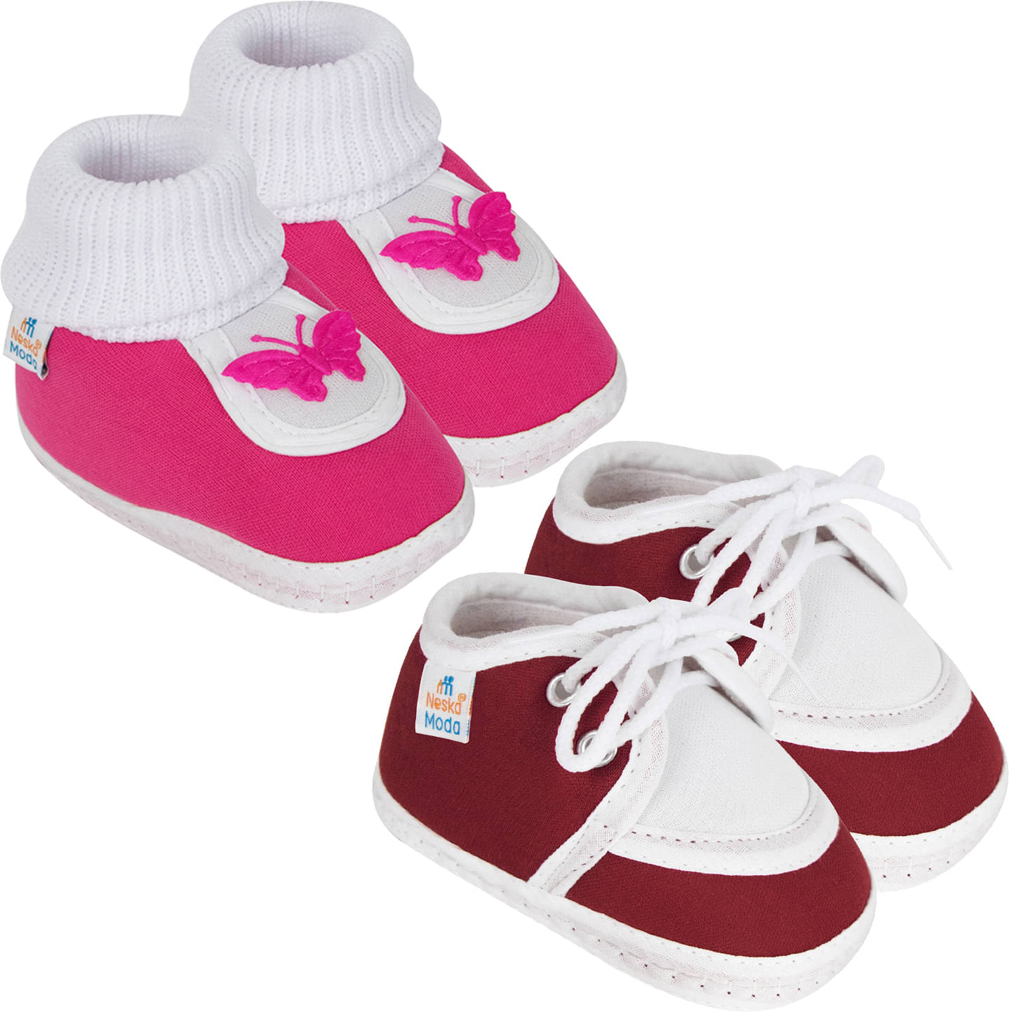     			Neska Moda - MultiColor  Booties For Baby Boy & Baby Girl 0-6 Months ( Pack of 2 )