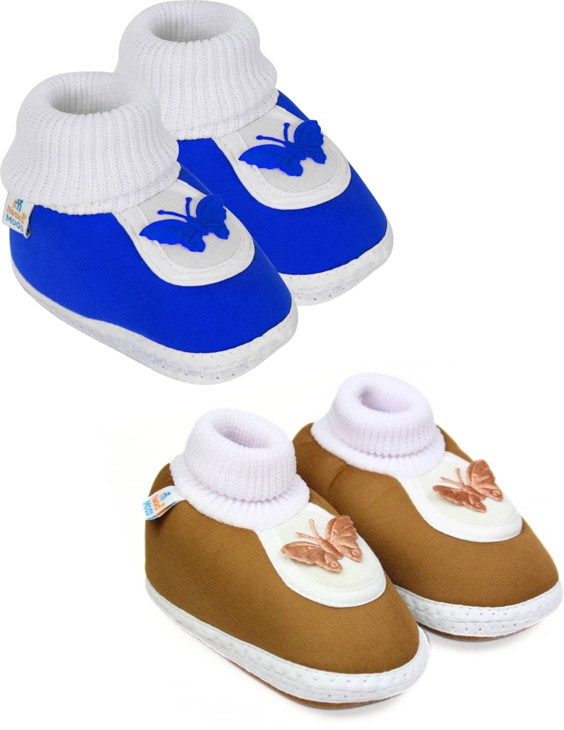     			Neska Moda - MultiColor  Booties For Baby Boy & Baby Girl 6-12 Months ( Pack of 2 )