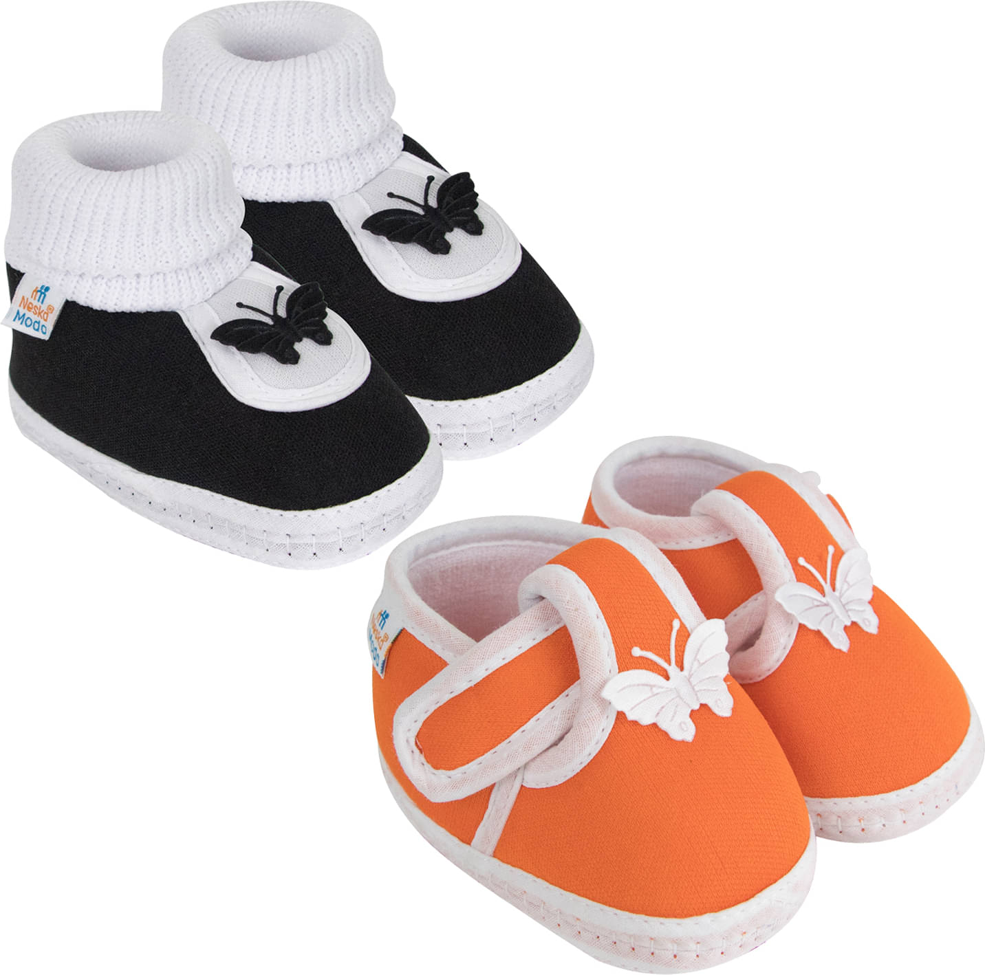     			Neska Moda - MultiColor  Booties For Baby Boy & Baby Girl 6-12 Months ( Pack of 2 )