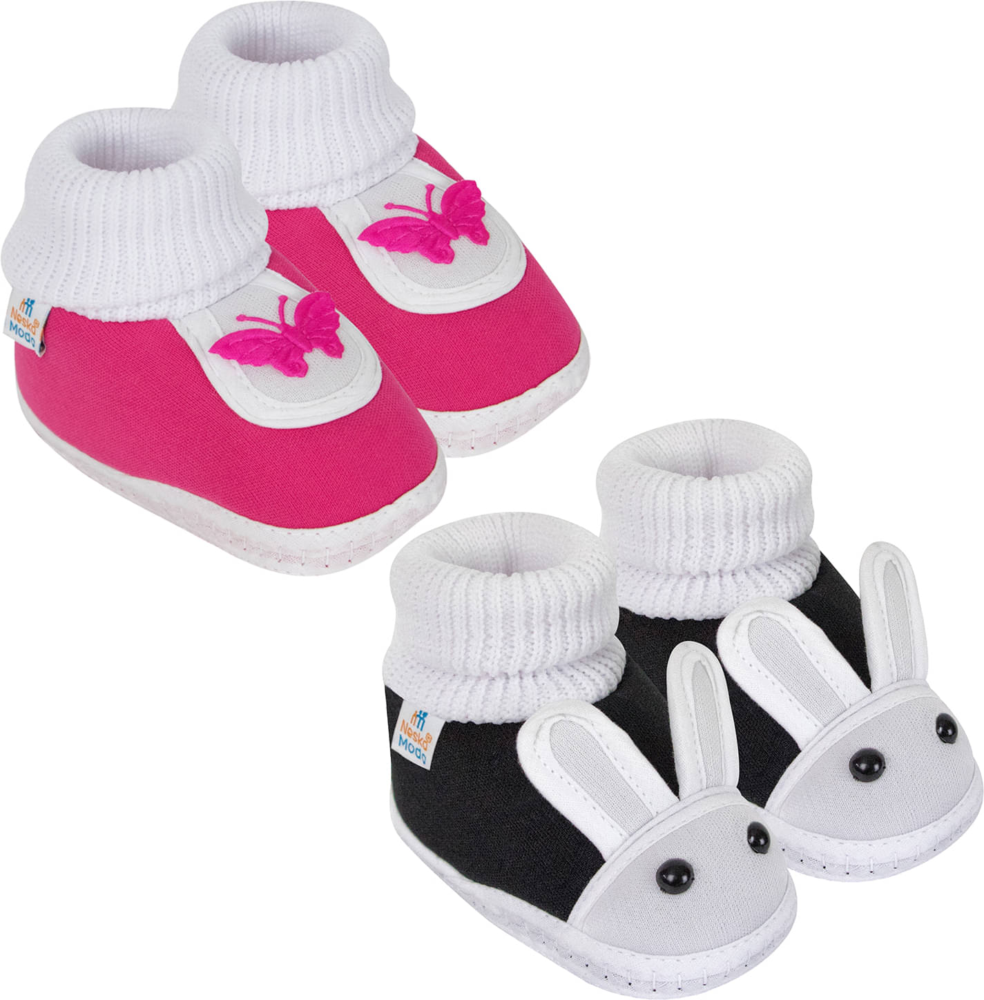     			Neska Moda - MultiColor  Booties For Baby Boy & Baby Girl 0-6 Months ( Pack of 2 )