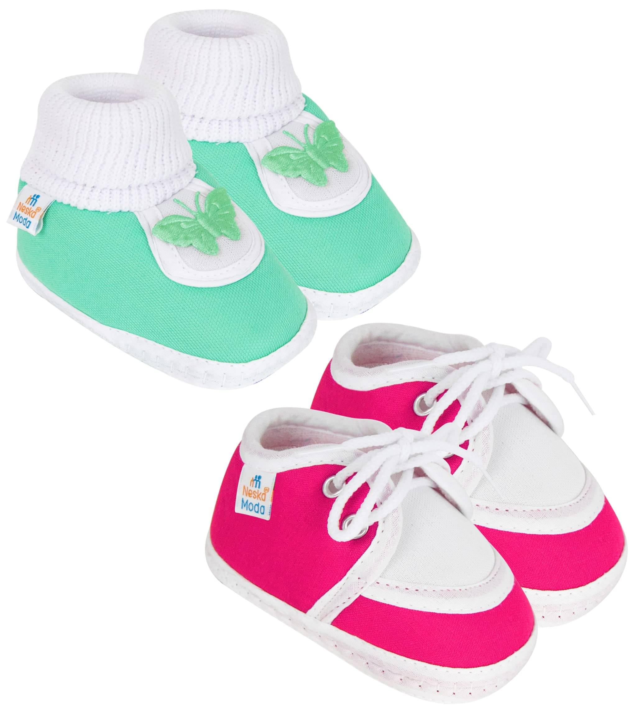     			Neska Moda - MultiColor  Booties For Baby Boy & Baby Girl 6-12 Months ( Pack of 2 )