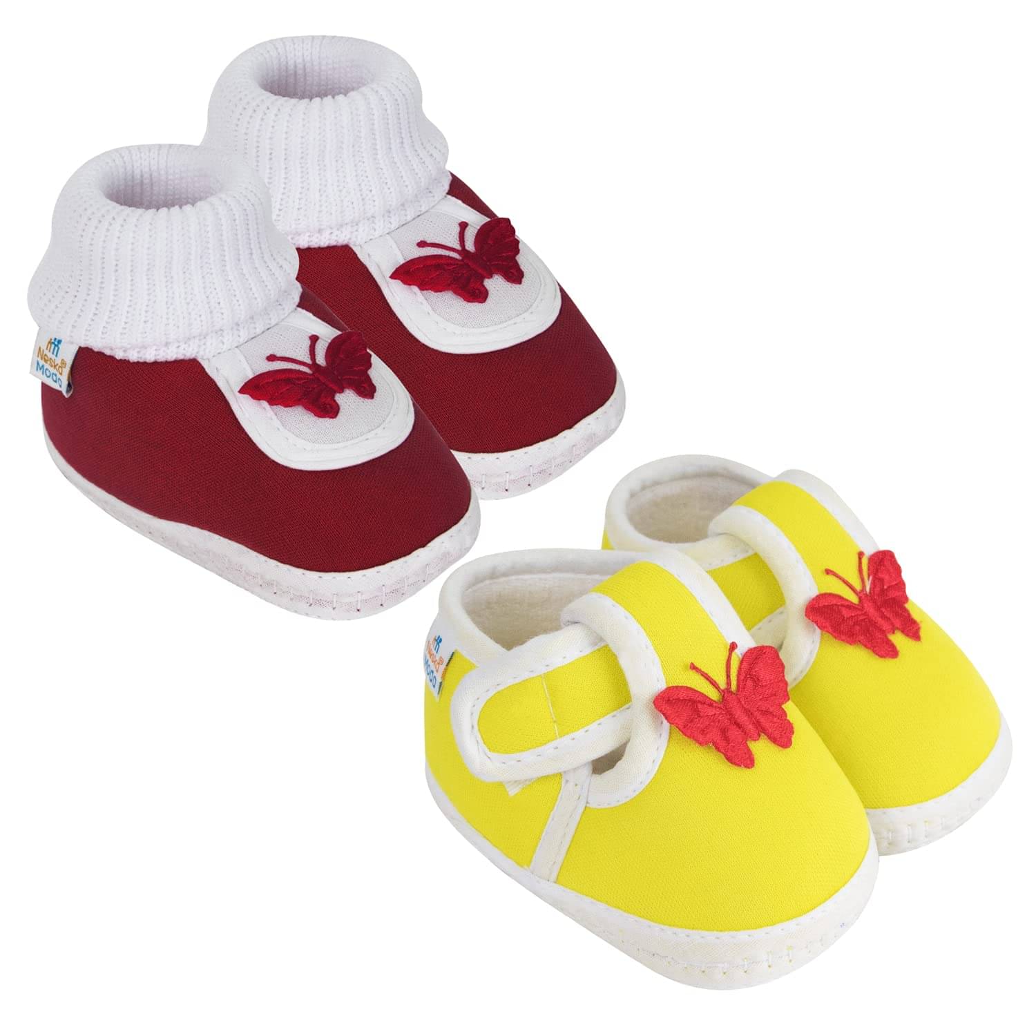     			Neska Moda - MultiColor  Booties For Baby Boy & Baby Girl 6-12 Months ( Pack of 2 )