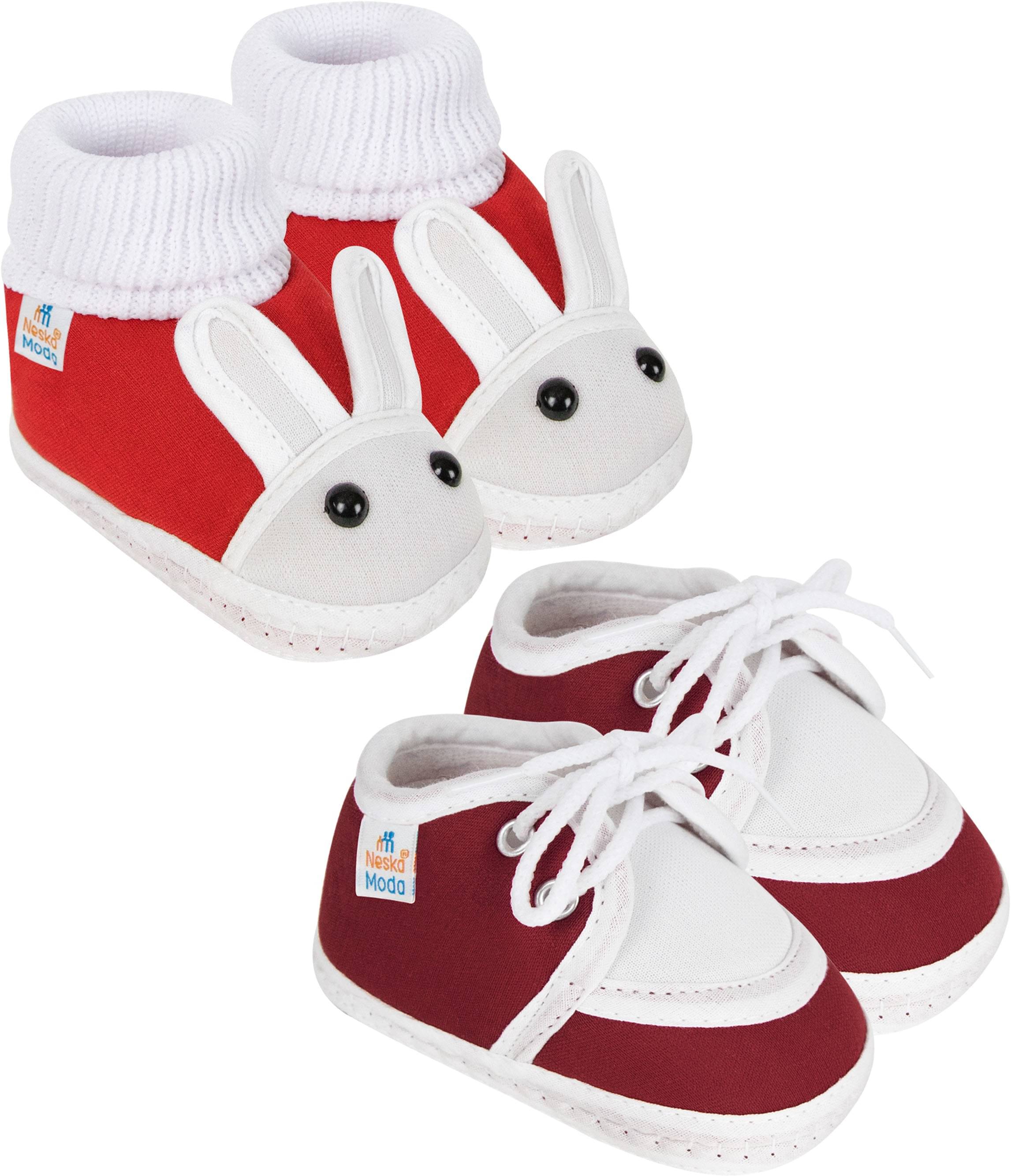     			Neska Moda - MultiColor  Booties For Baby Boy & Baby Girl 0-6 Months ( Pack of 2 )
