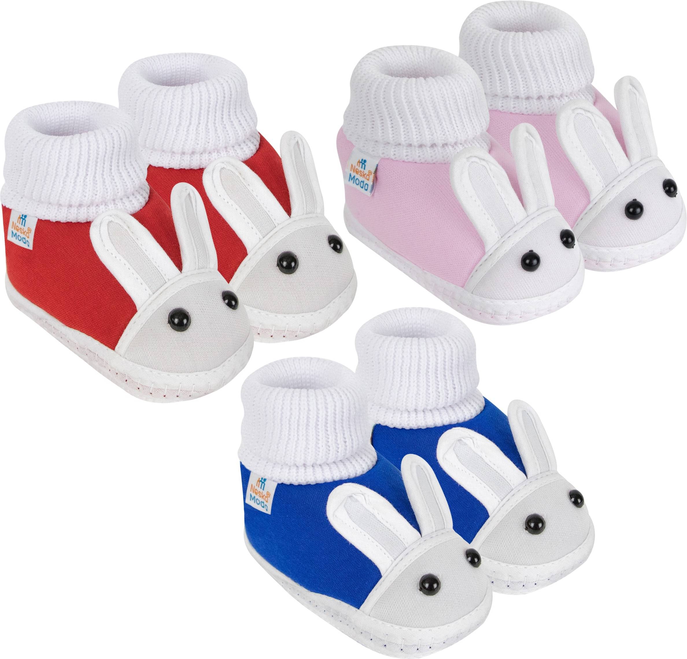     			Neska Moda - MultiColor  Booties For Baby Boy & Baby Girl 6-12 Months ( Pack of 3 )
