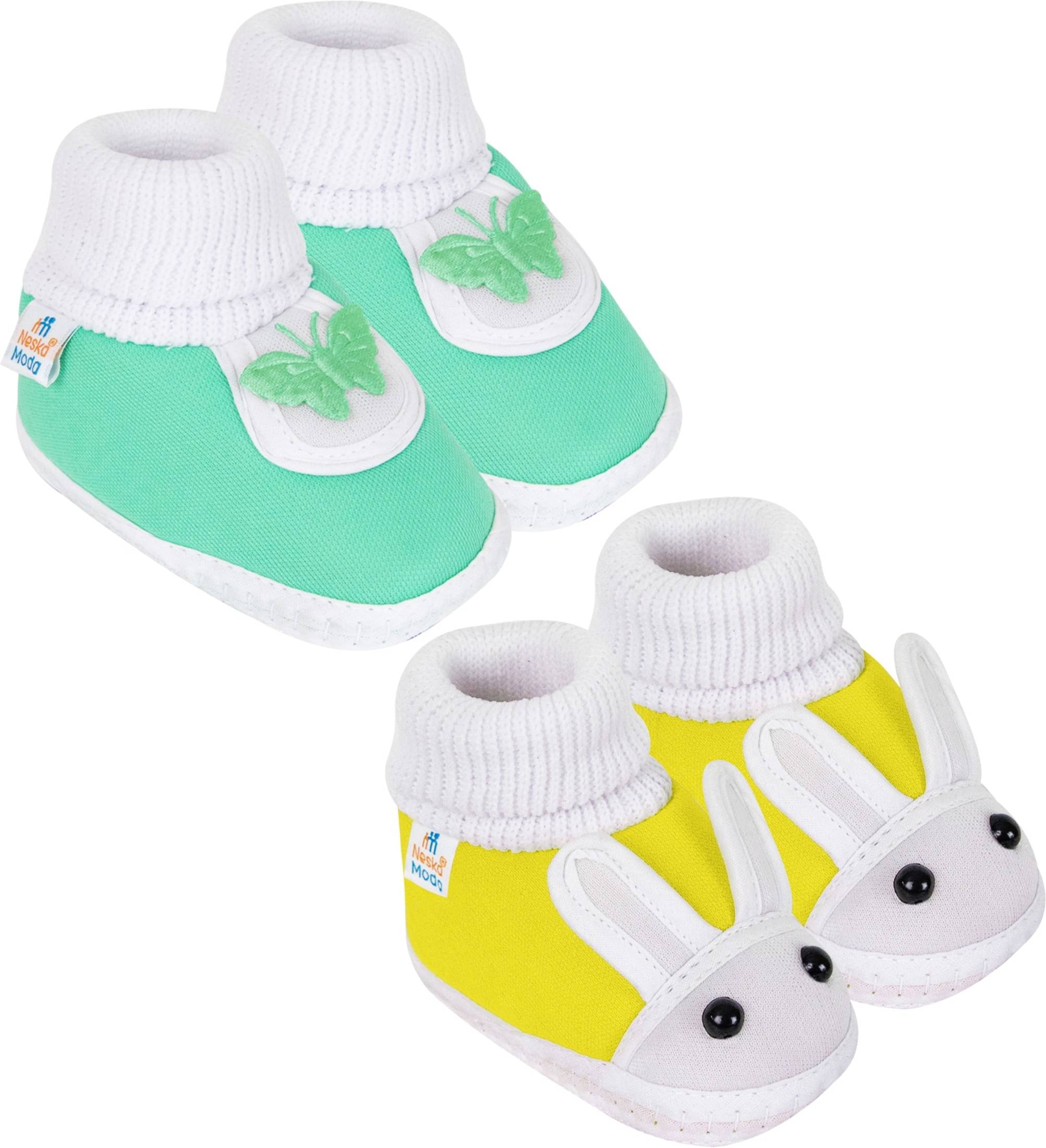     			Neska Moda - MultiColor  Booties For Baby Boy & Baby Girl 6-12 Months ( Pack of 2 )