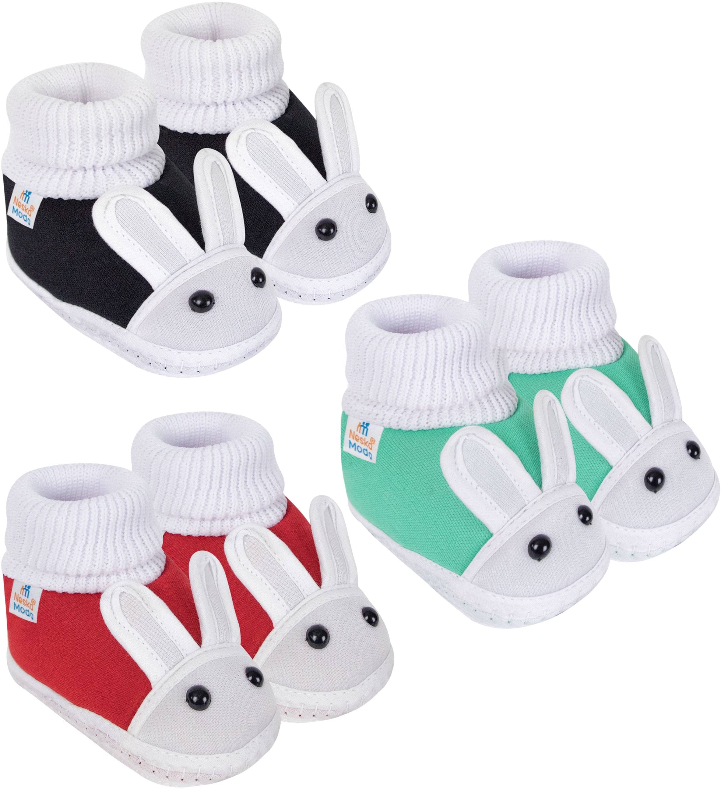     			Neska Moda - MultiColor  Booties For Baby Boy & Baby Girl 0-6 Months ( Pack of 3 )