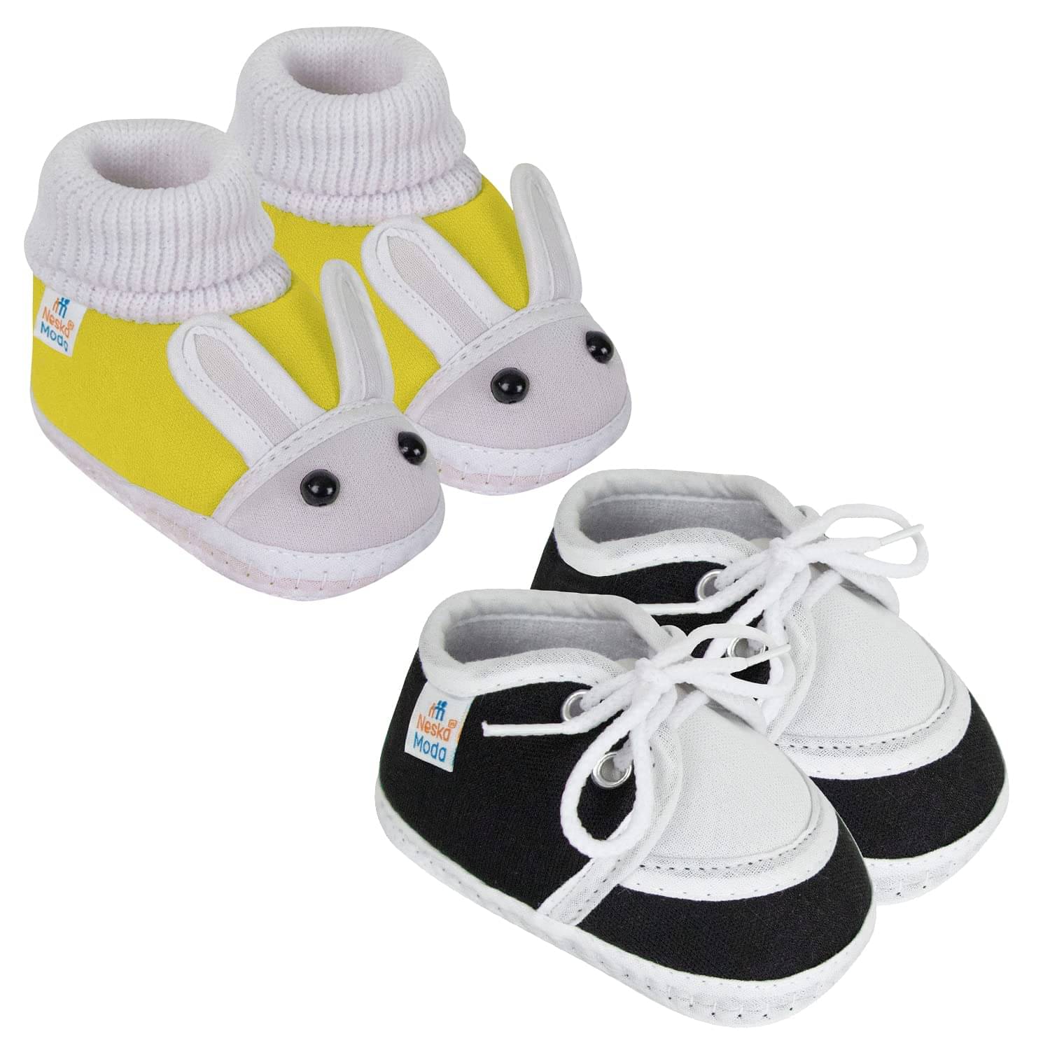     			Neska Moda - MultiColor  Booties For Baby Boy & Baby Girl 6-12 Months ( Pack of 2 )