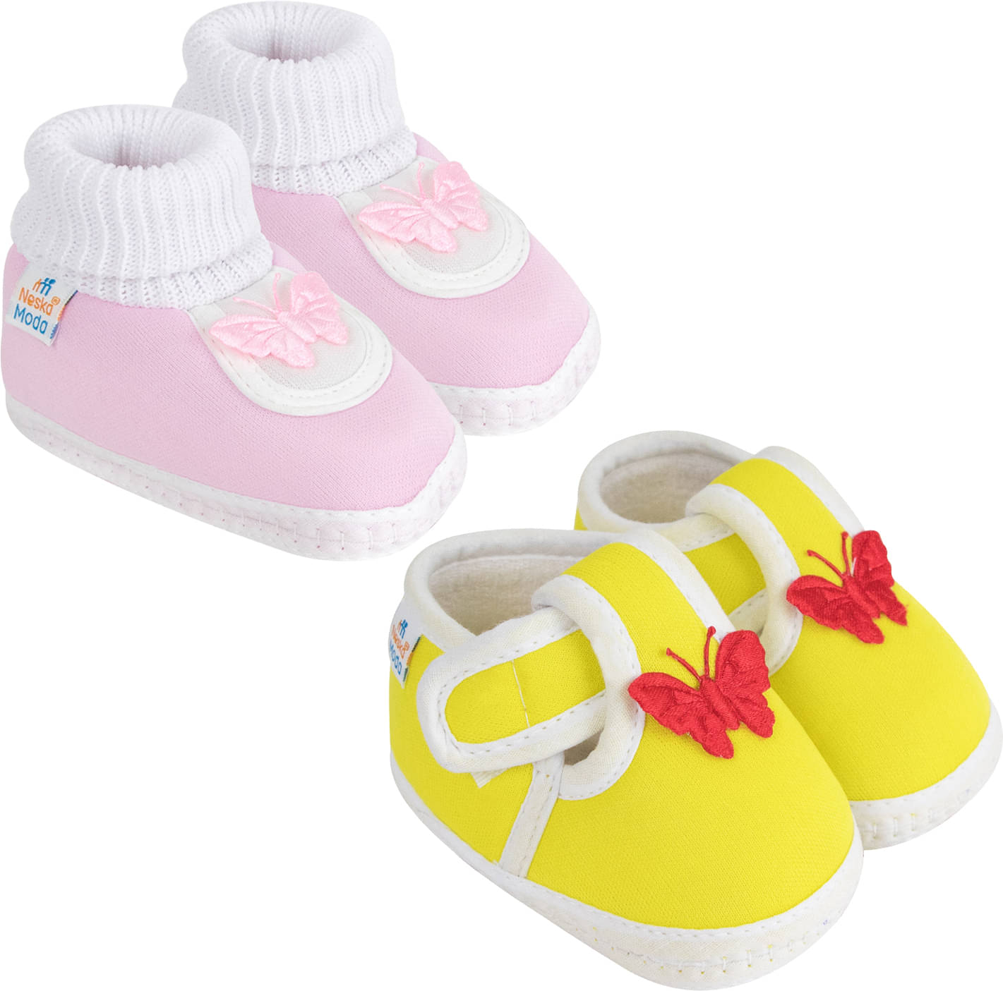     			Neska Moda - MultiColor  Booties For Baby Boy & Baby Girl 0-6 Months ( Pack of 2 )