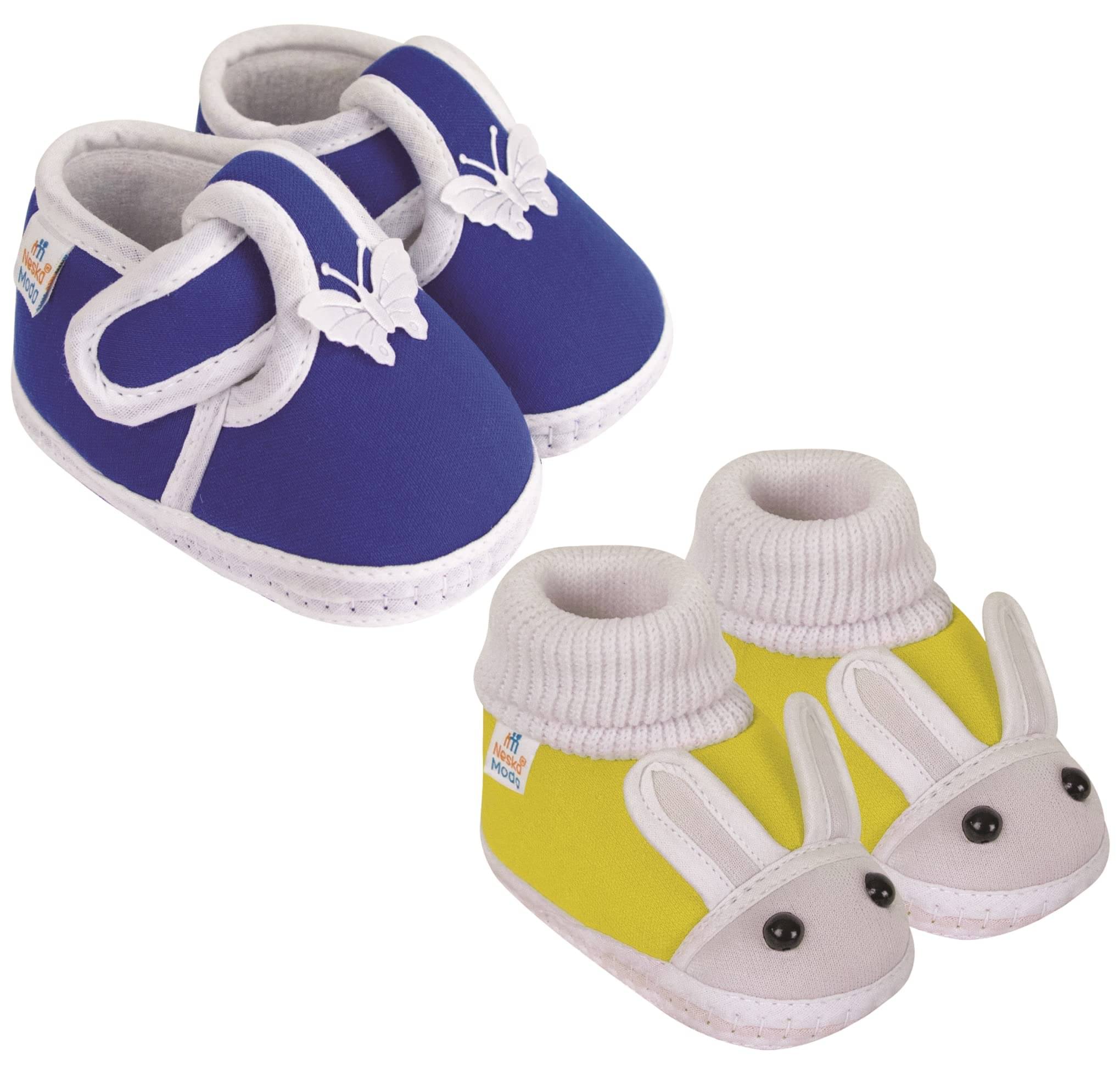     			Neska Moda - MultiColor  Booties For Baby Boy & Baby Girl 12-18 Months ( Pack of 2 )