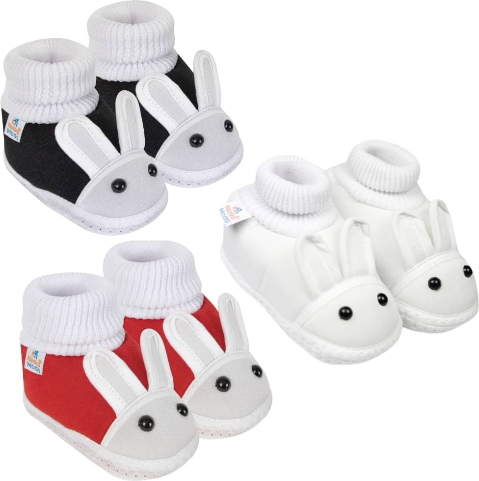     			Neska Moda - MultiColor  Booties For Baby Boy & Baby Girl 6-12 Months ( Pack of 3 )
