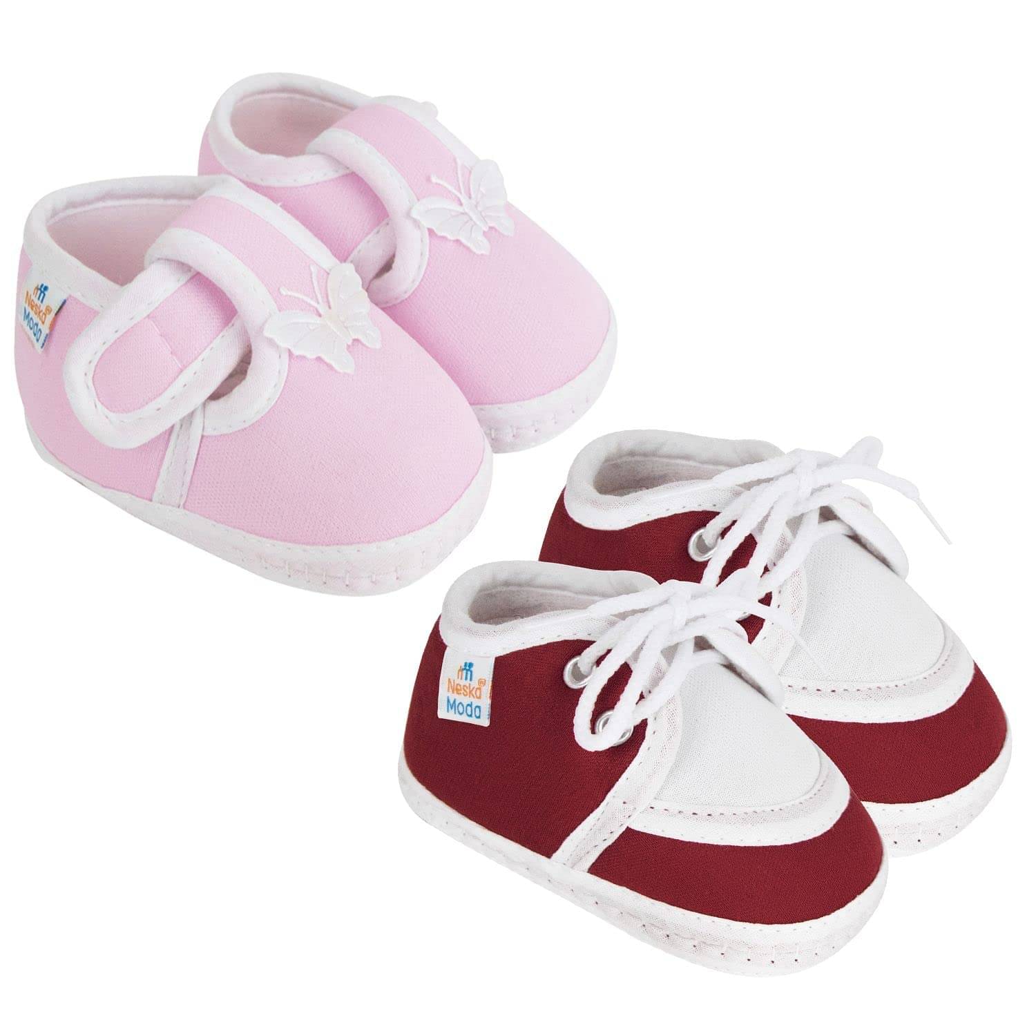     			Neska Moda - MultiColor  Booties For Baby Boy & Baby Girl 0-6 Months ( Pack of 2 )