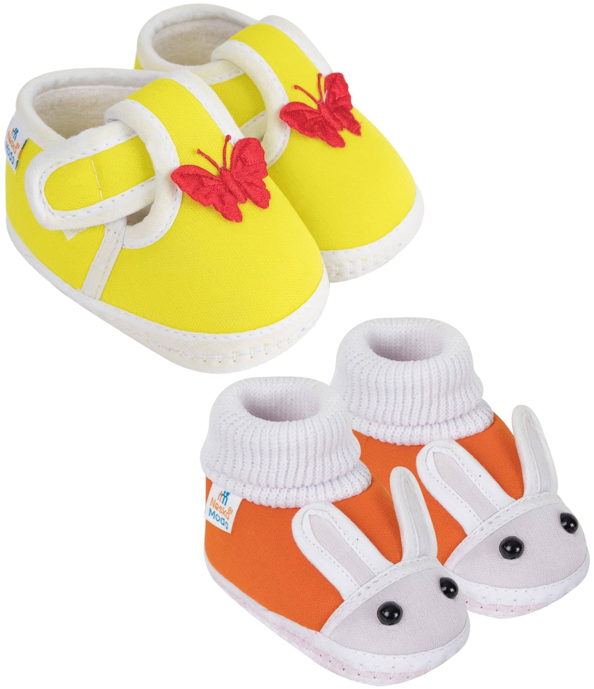     			Neska Moda - MultiColor  Booties For Baby Boy & Baby Girl 6-12 Months ( Pack of 2 )