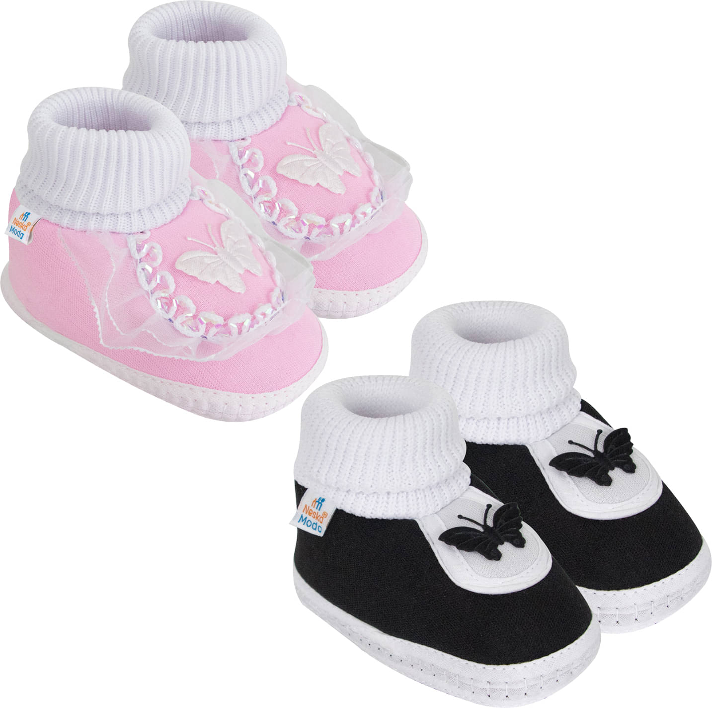     			Neska Moda - MultiColor  Booties For Baby Boy & Baby Girl 6-12 Months ( Pack of 2 )