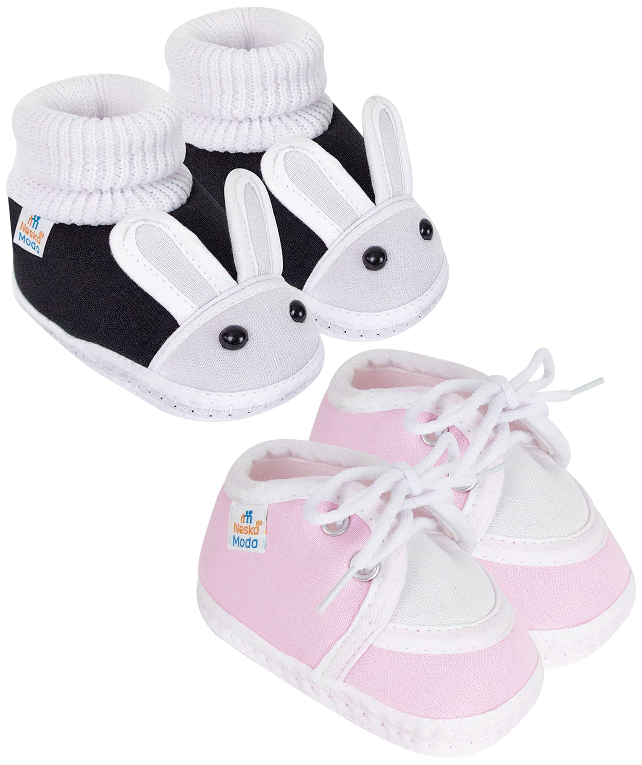     			Neska Moda - MultiColor  Booties For Baby Boy & Baby Girl 12-18 Months ( Pack of 2 )