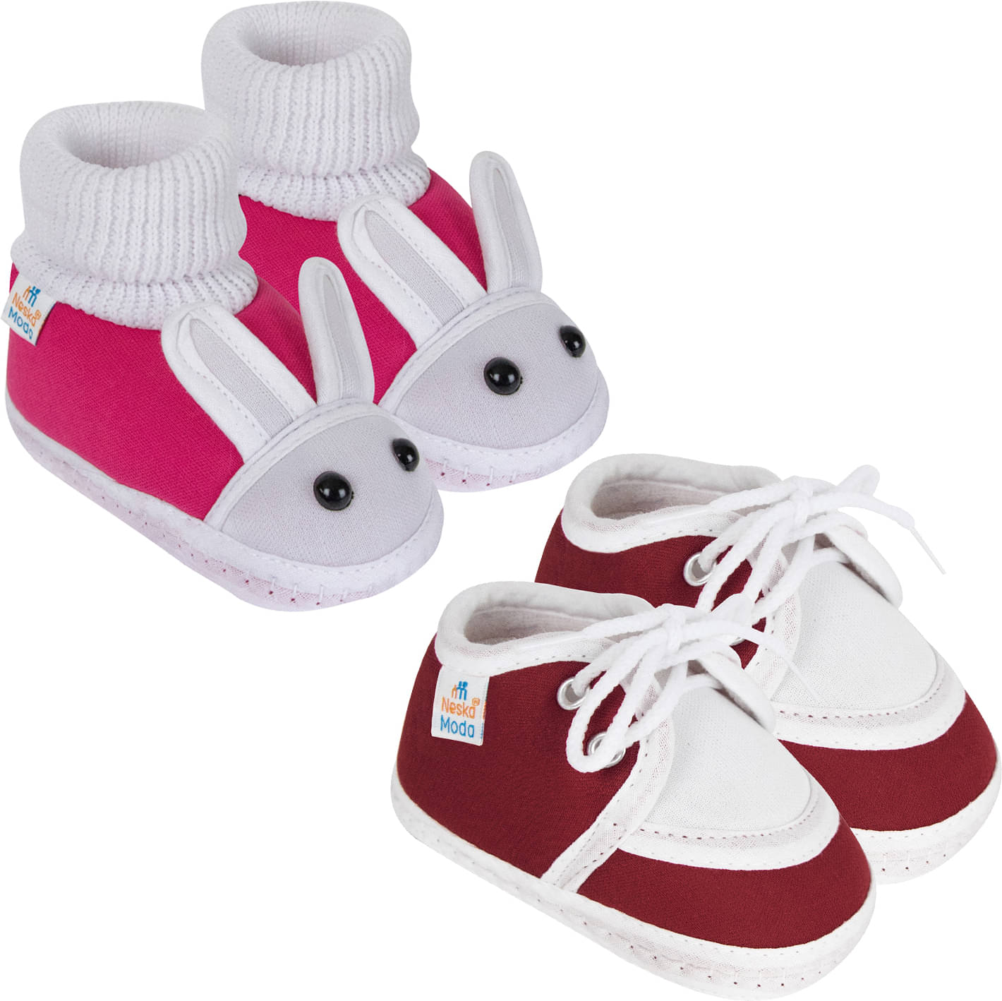     			Neska Moda - MultiColor  Booties For Baby Boy & Baby Girl 6-12 Months ( Pack of 2 )