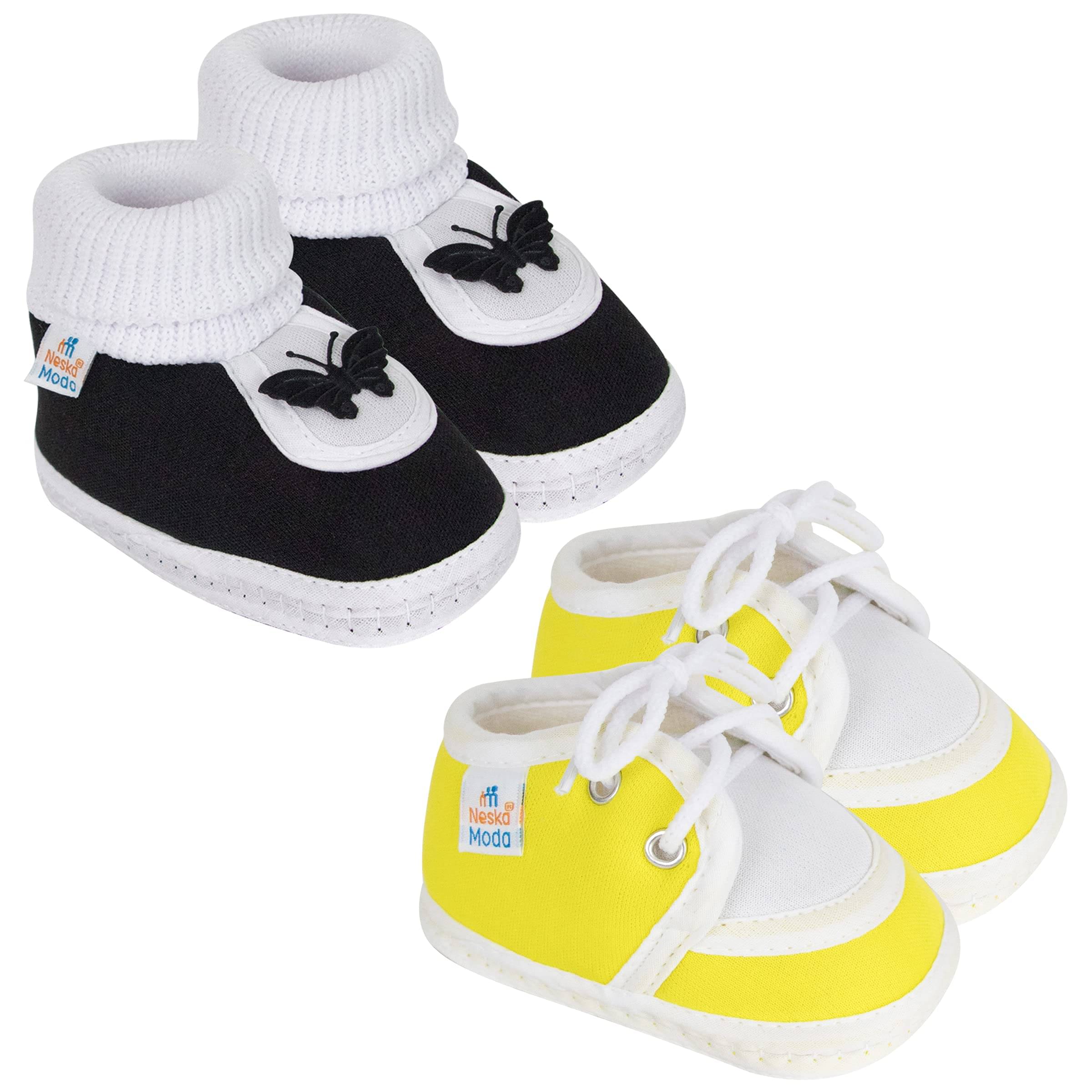     			Neska Moda - MultiColor  Booties For Baby Boy & Baby Girl 6-12 Months ( Pack of 2 )